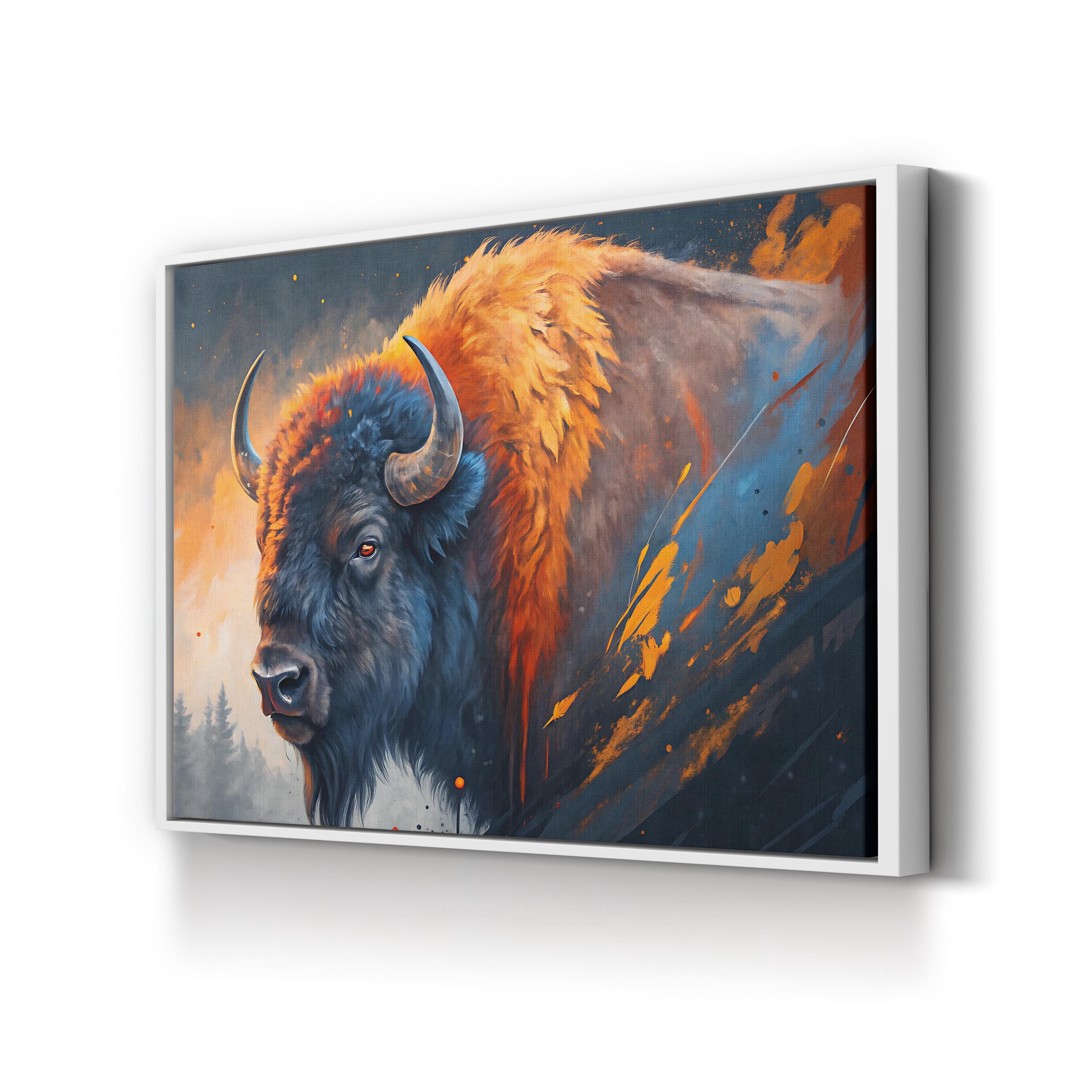 Sacred Buffalo – Period Illustration Wall Art | Wildlife Portrait Canvas Print