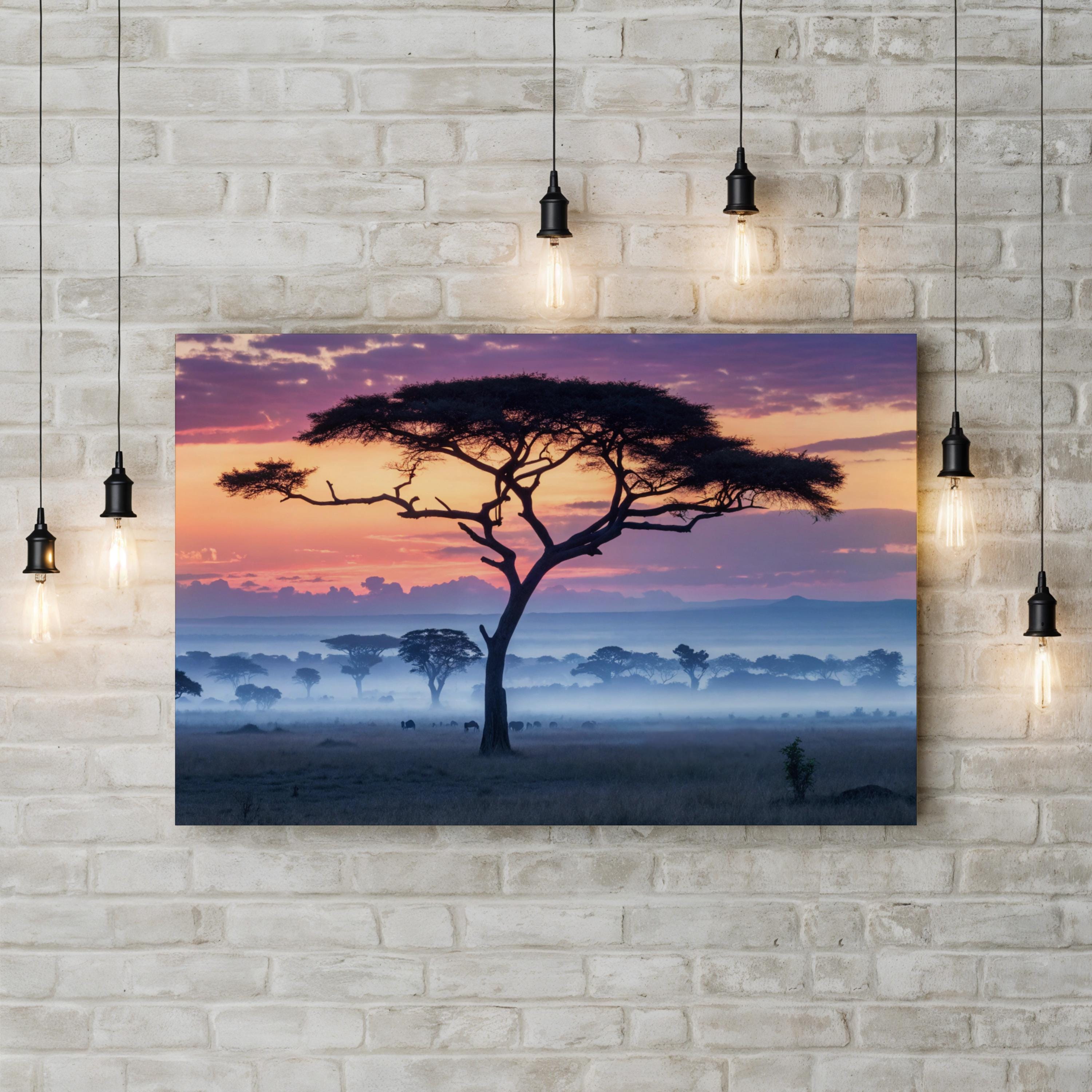 Serengeti Safari – Vintage Photography Wall Art | African Wildlife Landscape Canvas Print