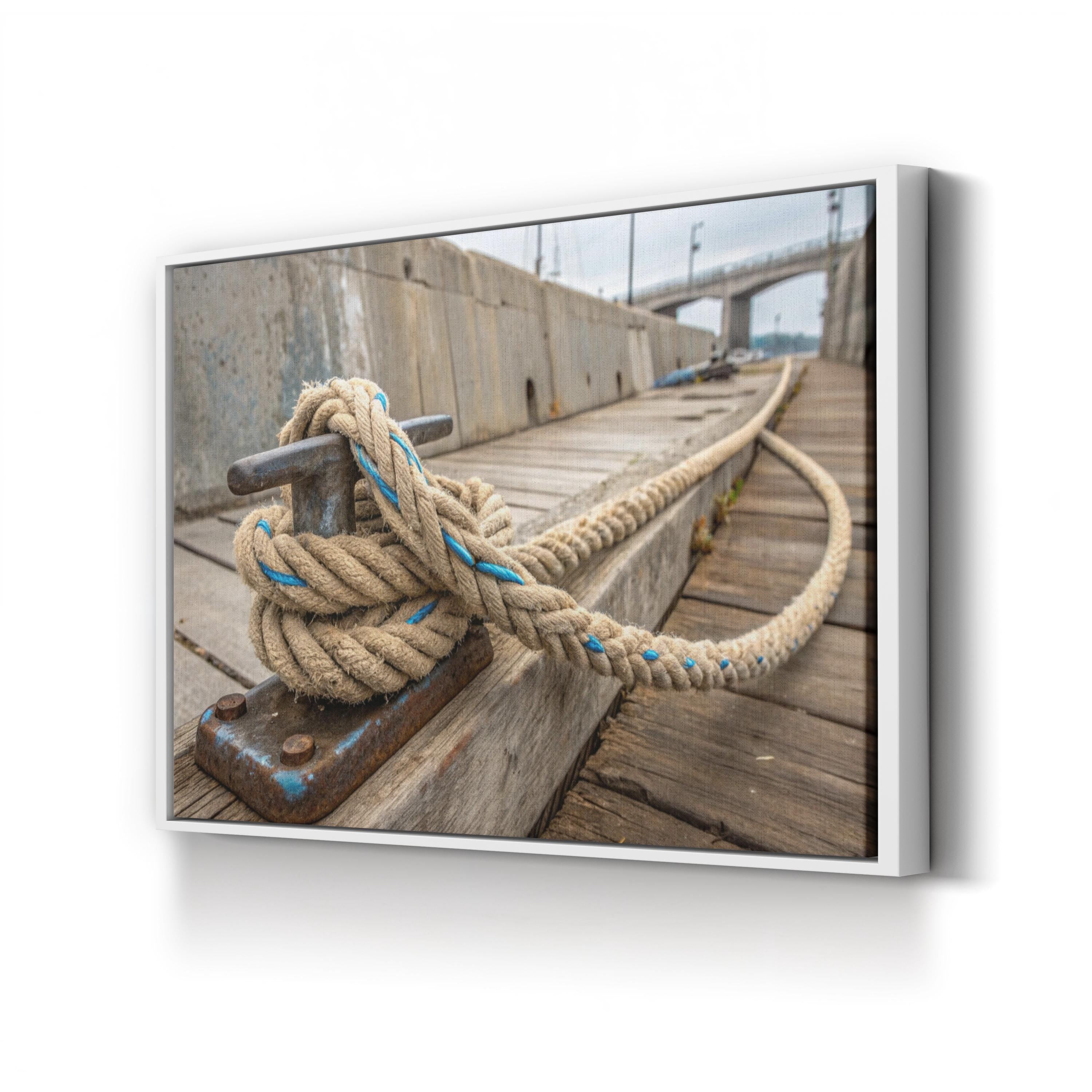 Nautical Rope Dock – Vintage Photography Wall Art | Coastal Seaside Canvas Print