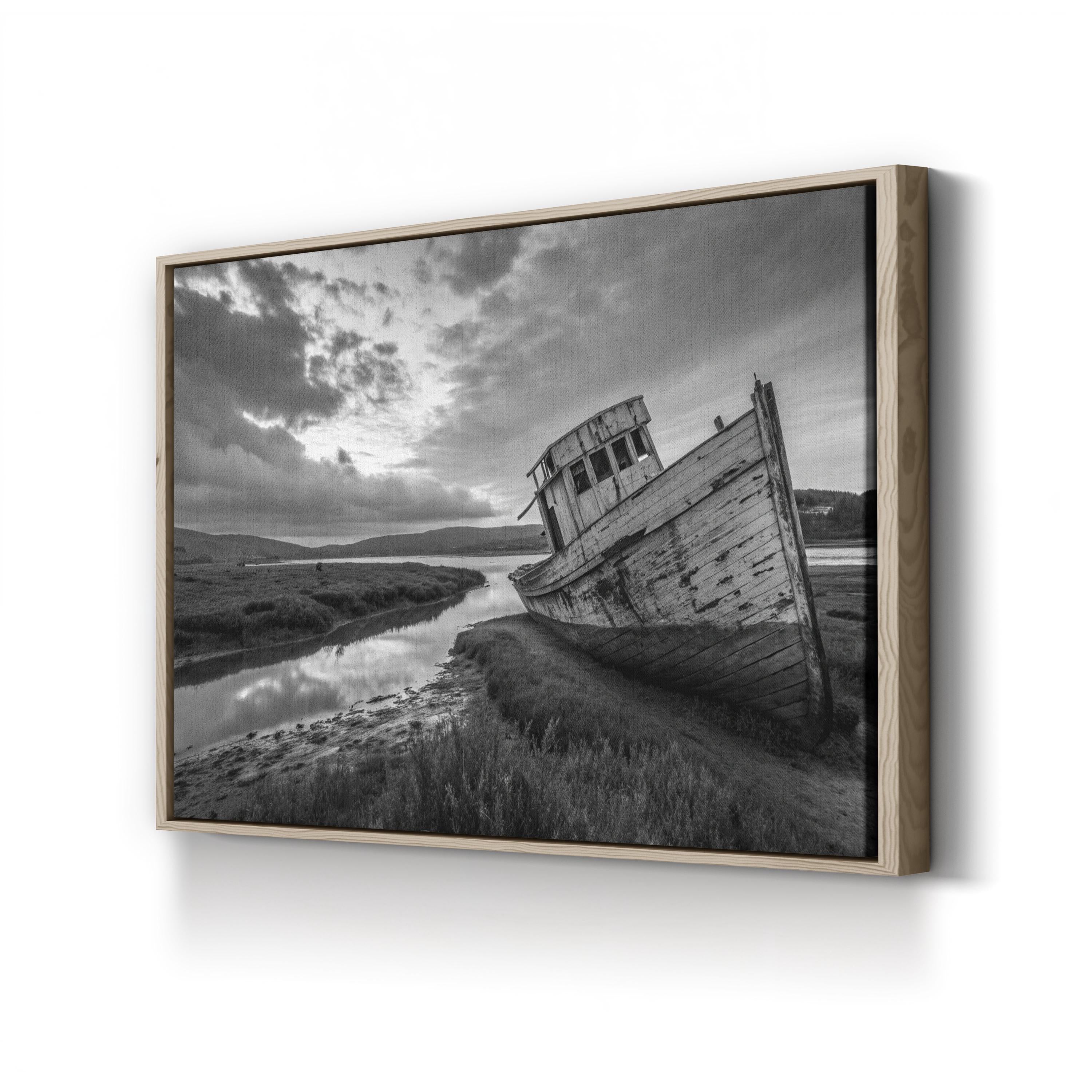Point Reyes Shipwreck – Vintage Photography Wall Art | Black & White Coastal Canvas Print