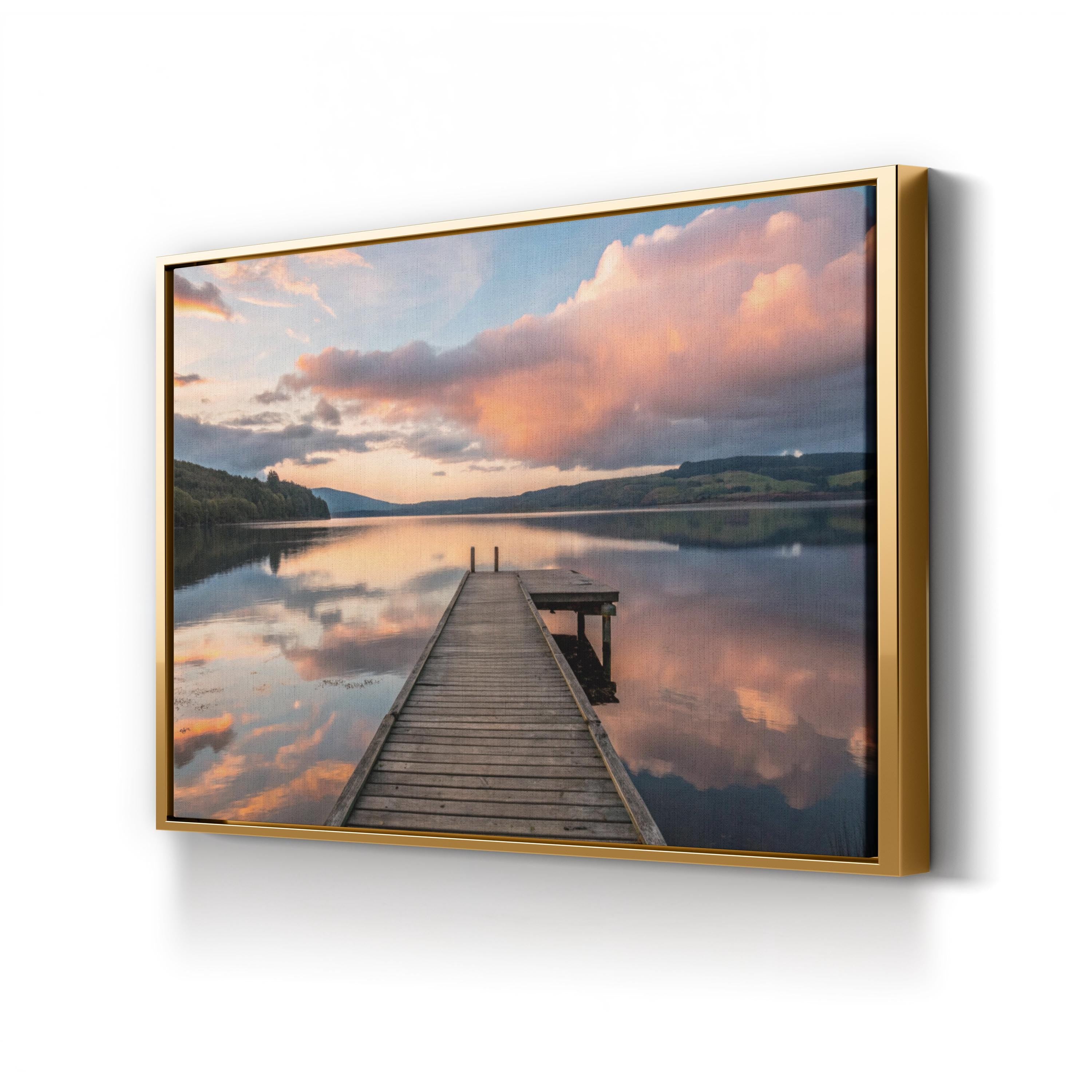 Lake Bled Pier Sunrise, Slovenia: Coastal Landscape Photography