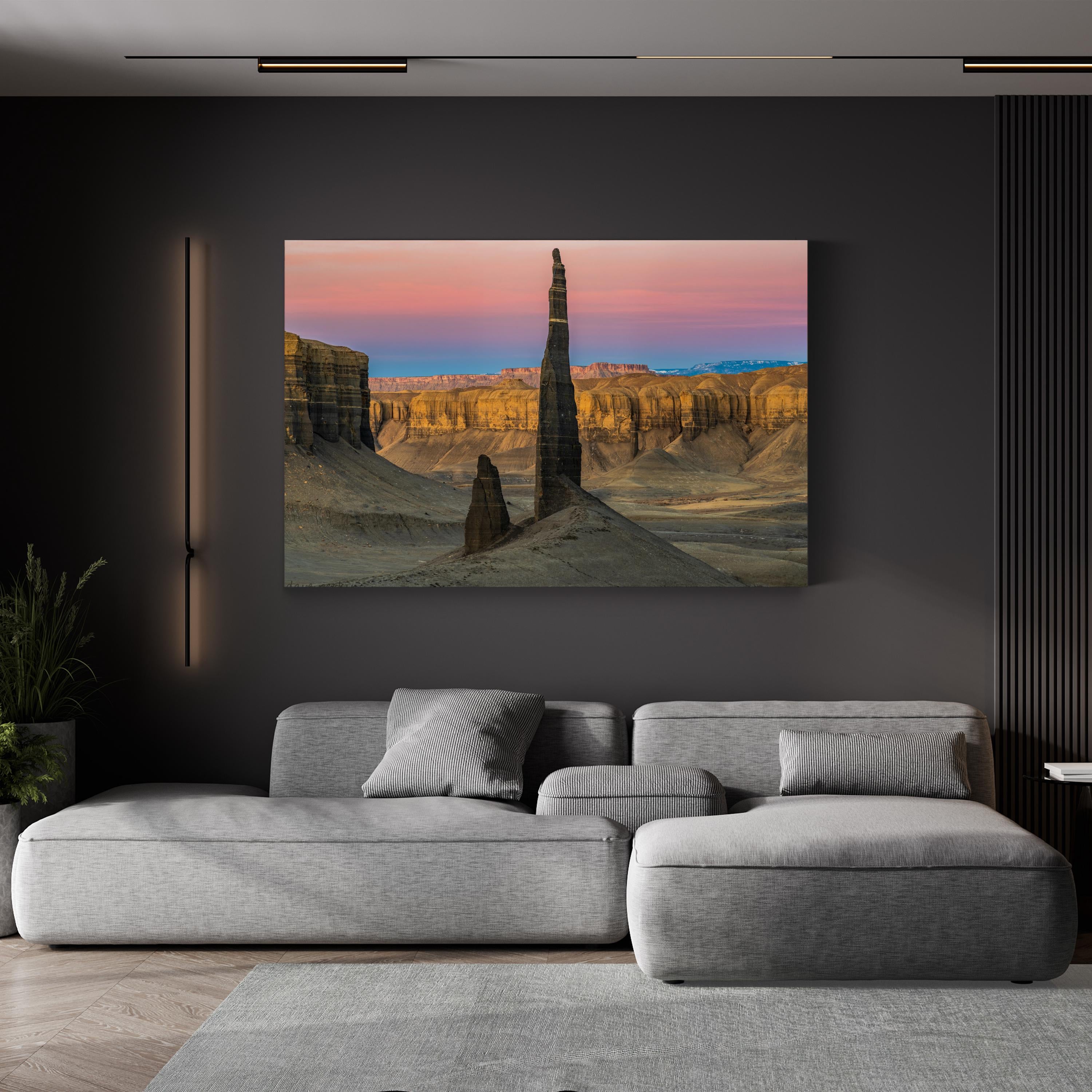Desert Sunset Rock Pinnacle – Vintage Photography Wall Art | Landscape Canvas Print