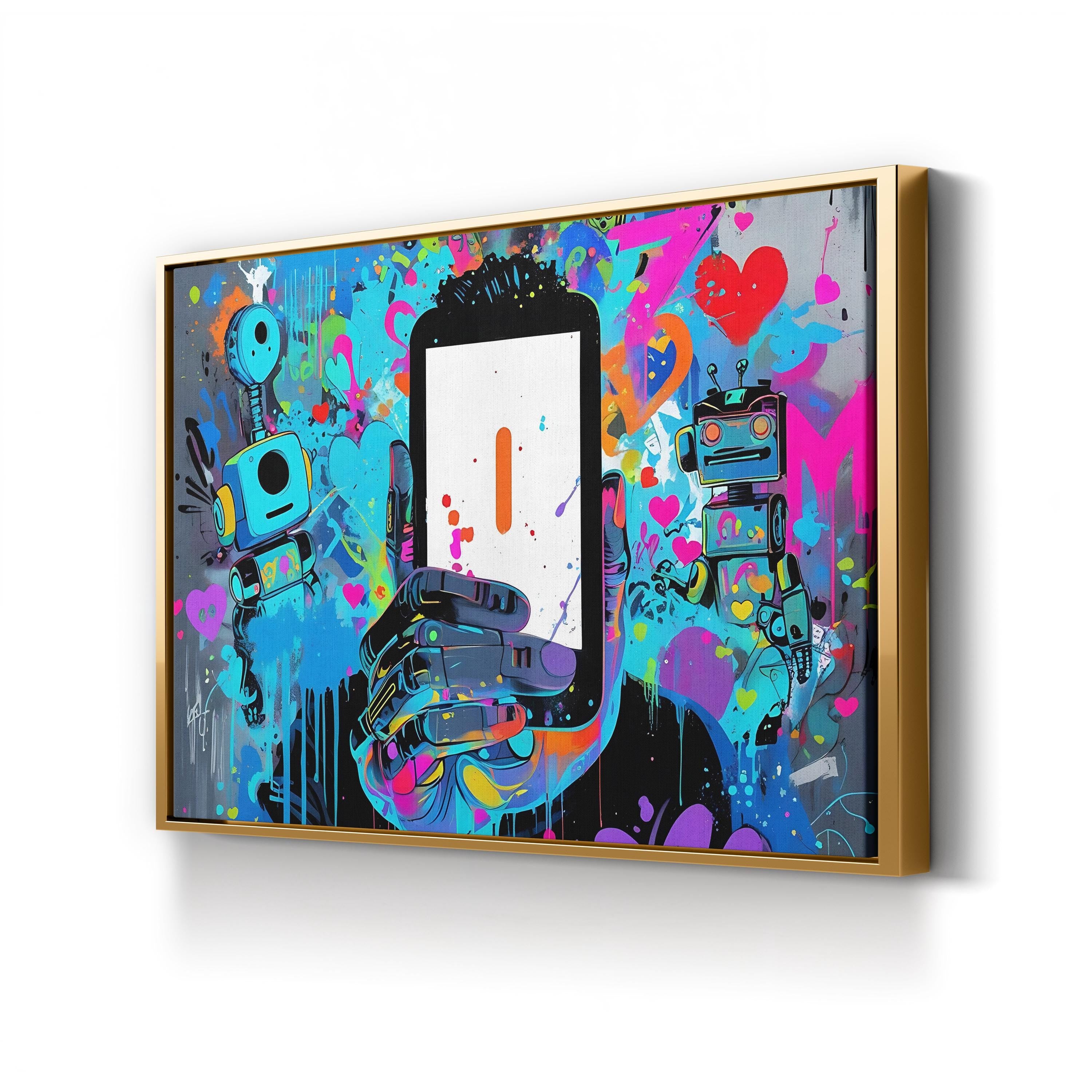 Smile Graffiti – Period Illustration Wall Art | Colorful Pop Art Canvas Print