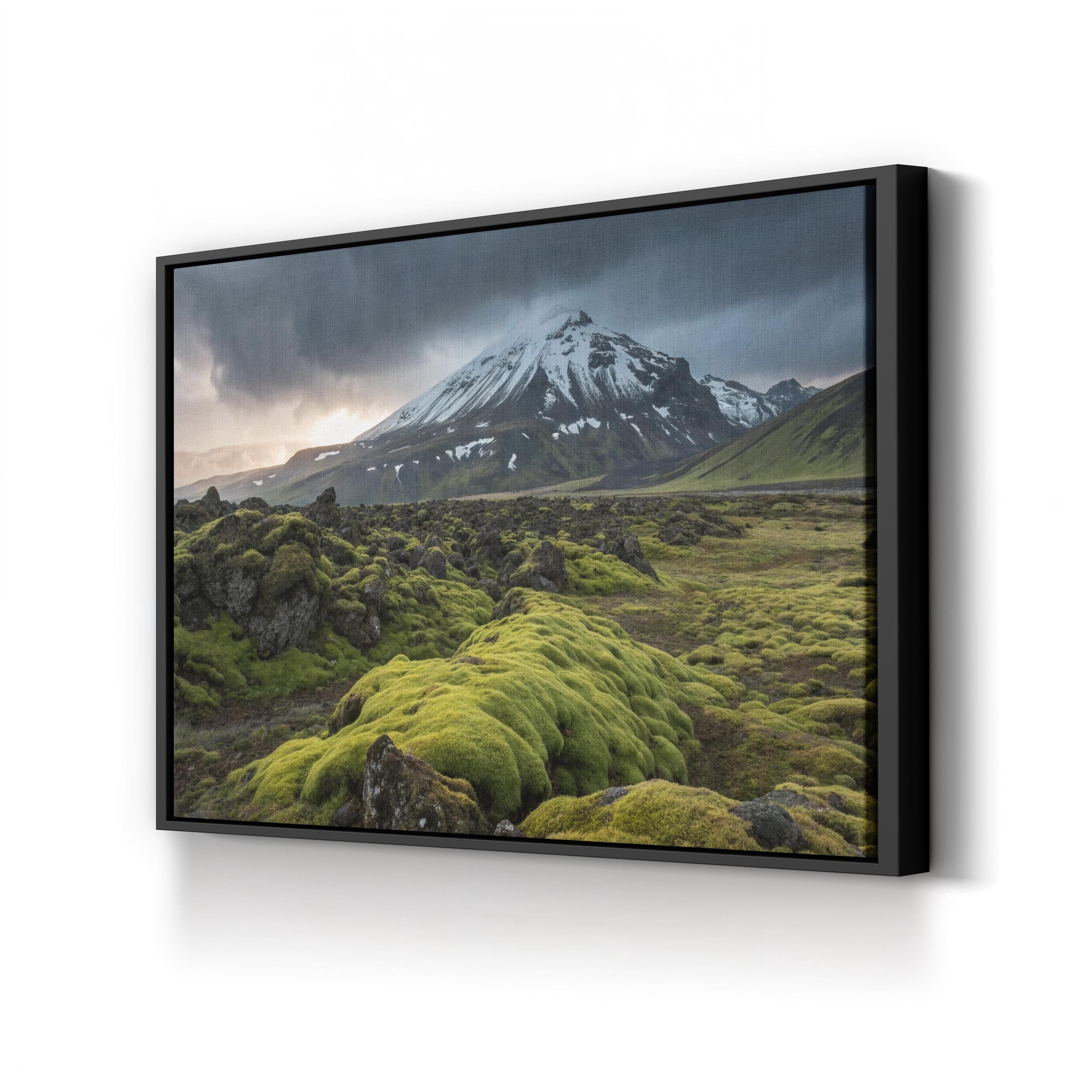Iceland Snowy Mountain – Vintage Photography Wall Art | Rugged Landscape Canvas Print