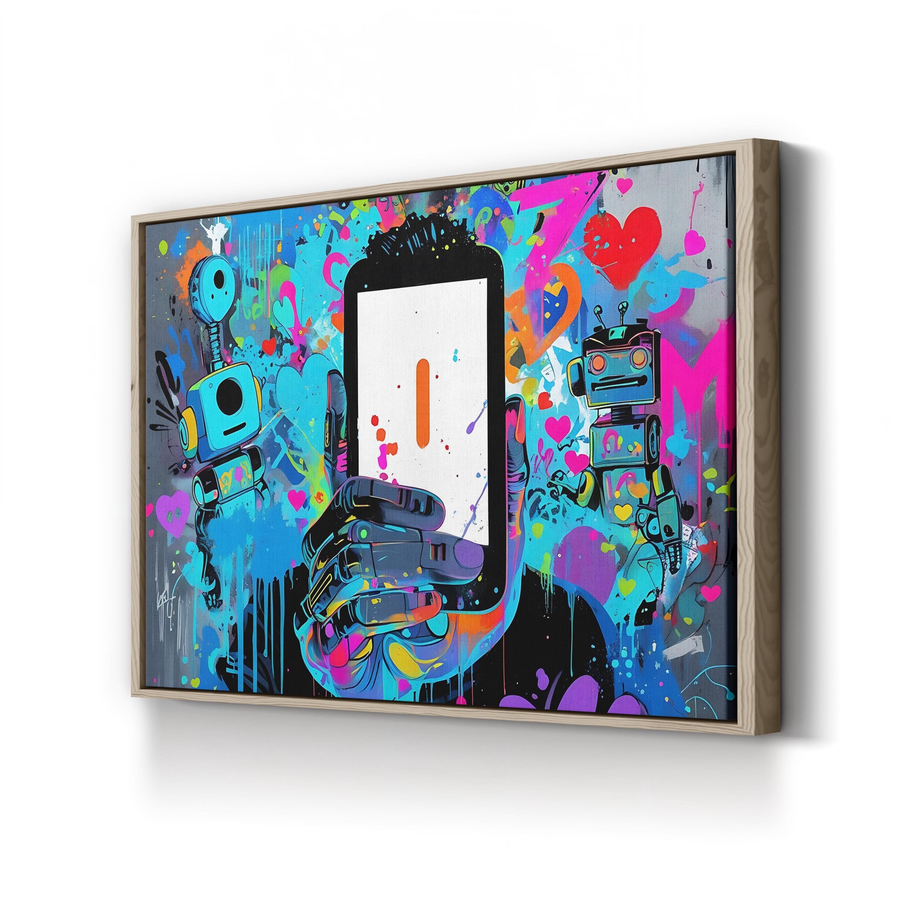 Smile Graffiti – Period Illustration Wall Art | Colorful Pop Art Canvas Print