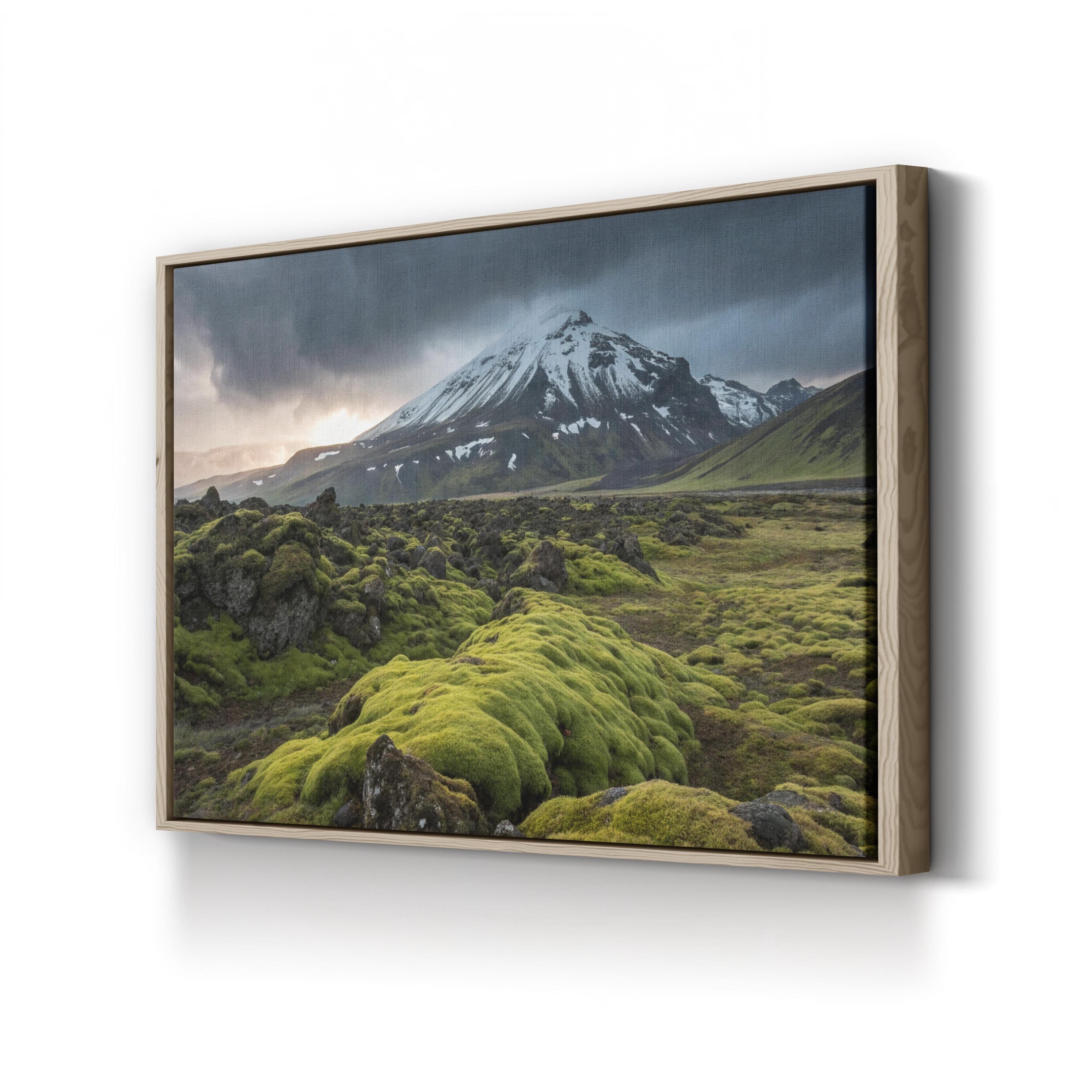 Iceland Snowy Mountain – Vintage Photography Wall Art | Rugged Landscape Canvas Print