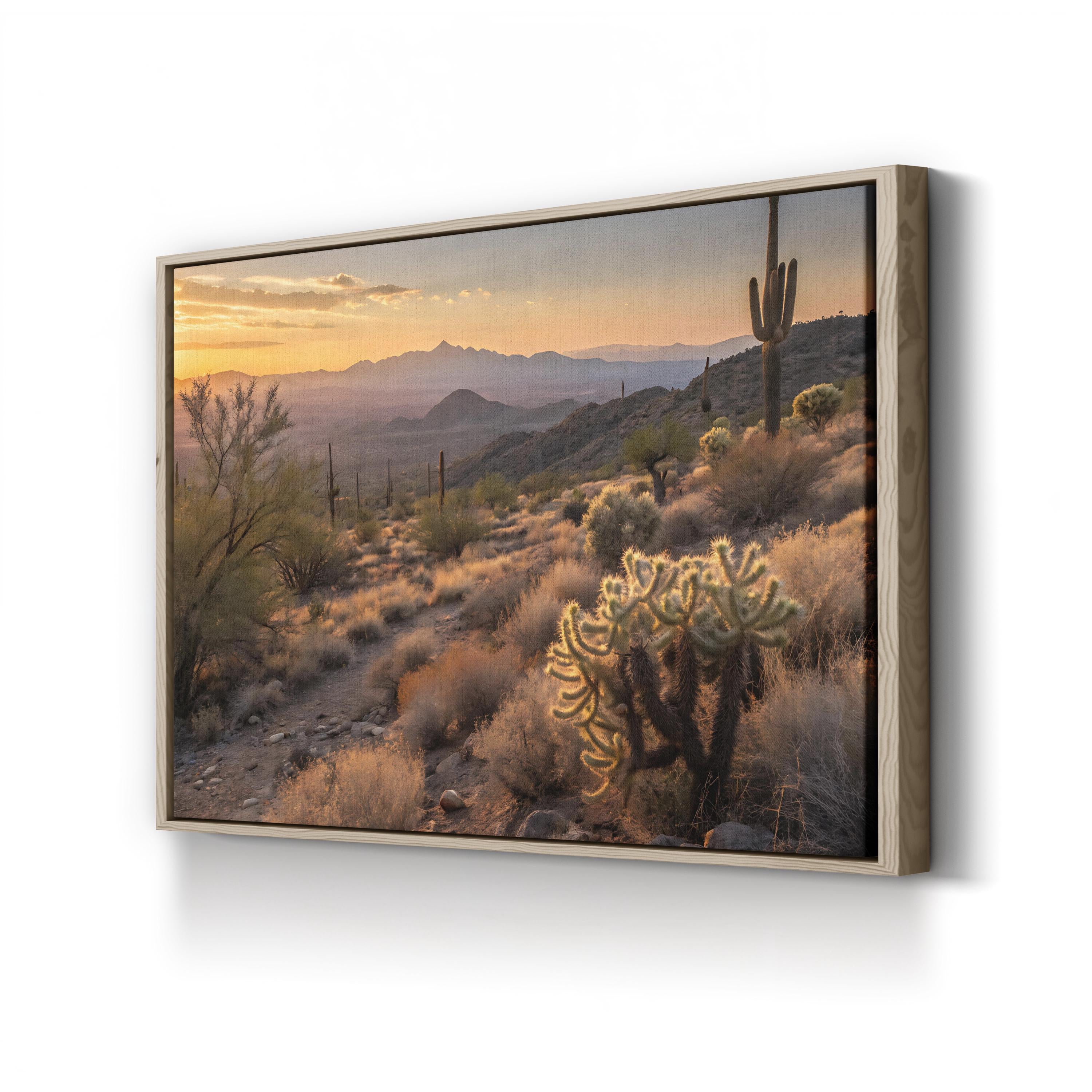 Tucson Desert Sunset – Vintage Photography Wall Art | Arizona Cactus Canvas Print