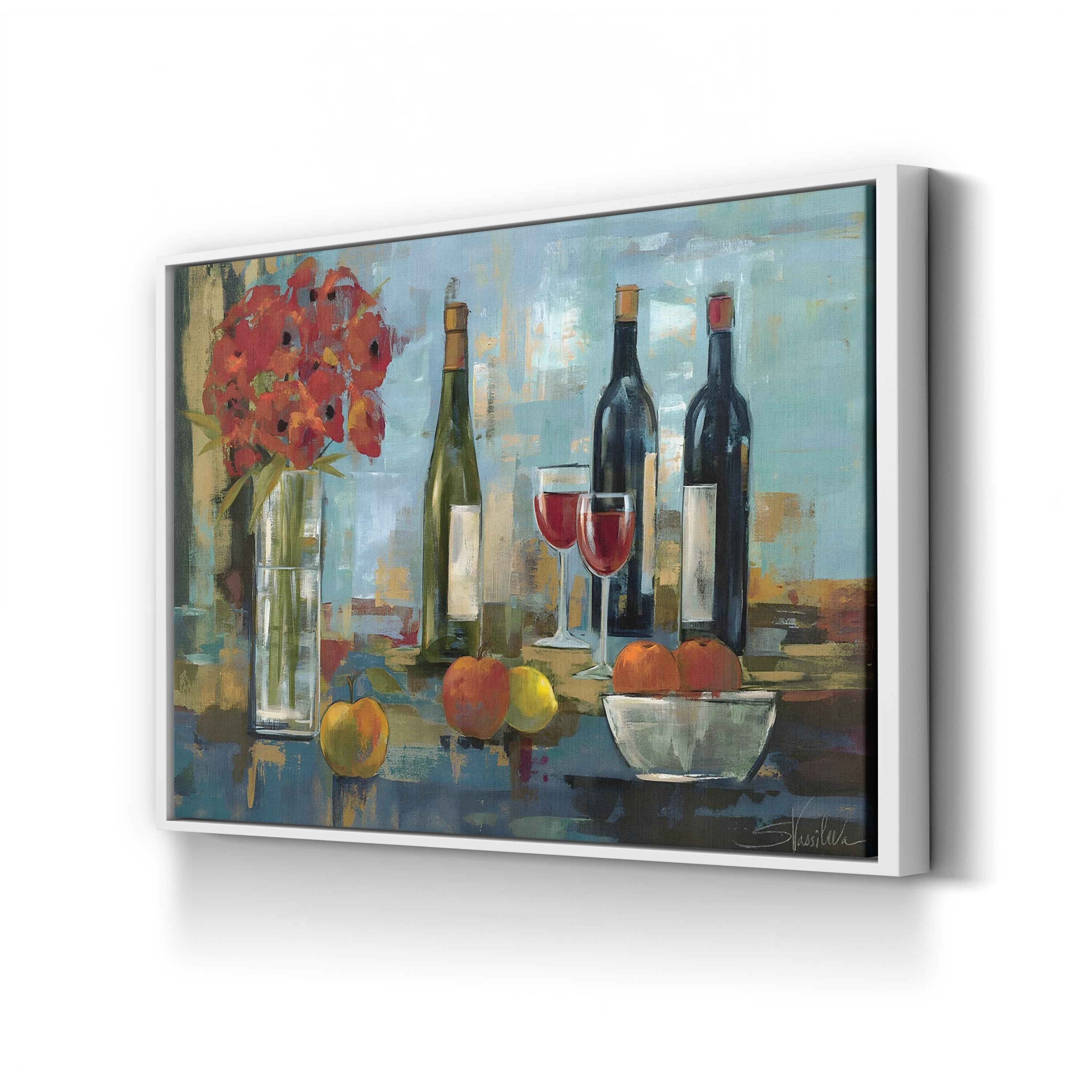 Fruit and Wine Wall Art by Silvia Vassileva – Elegant Still Life Canvas Print
