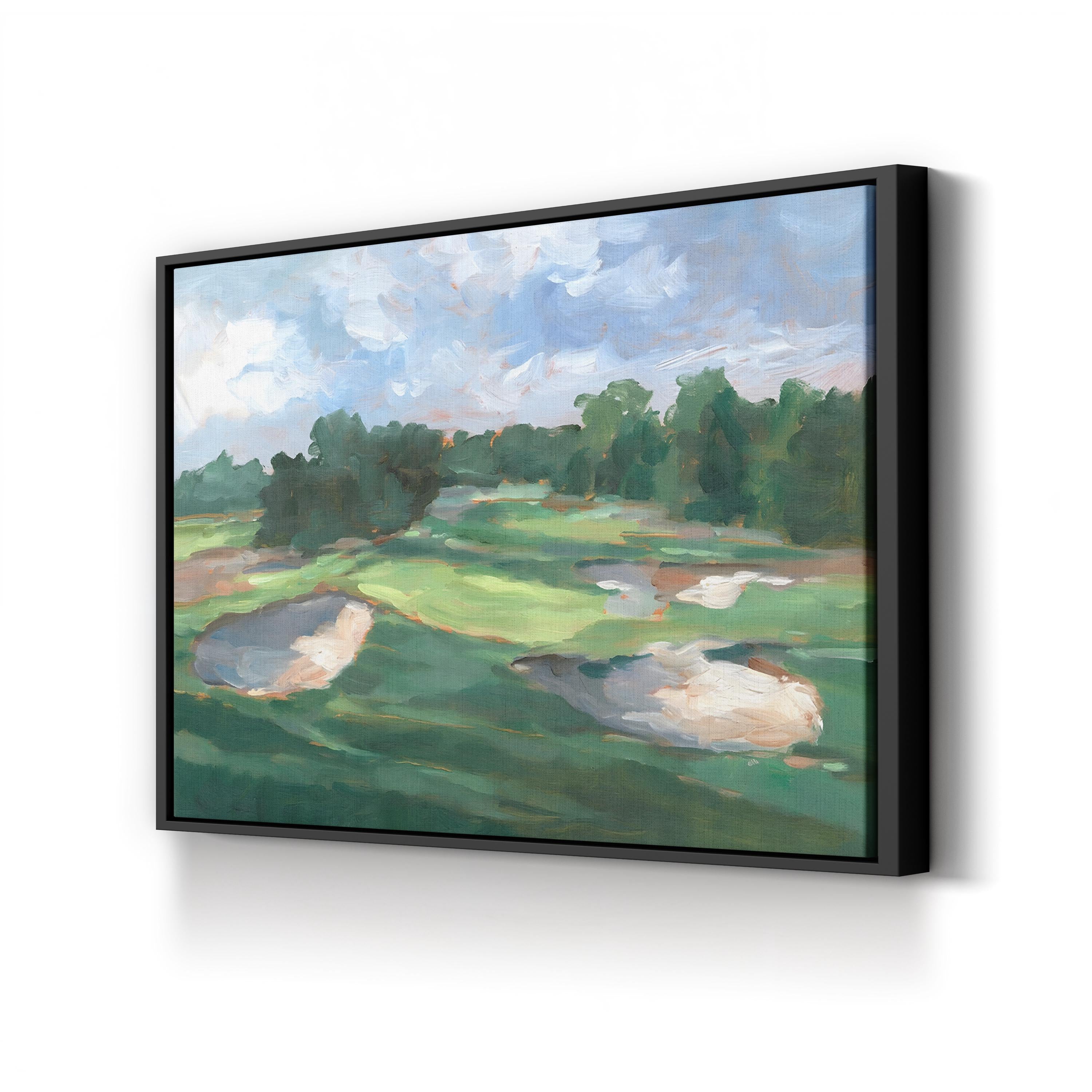 Golf Course Study III – Framed Modern Golf Landscape Canvas Art by Ethan Harper