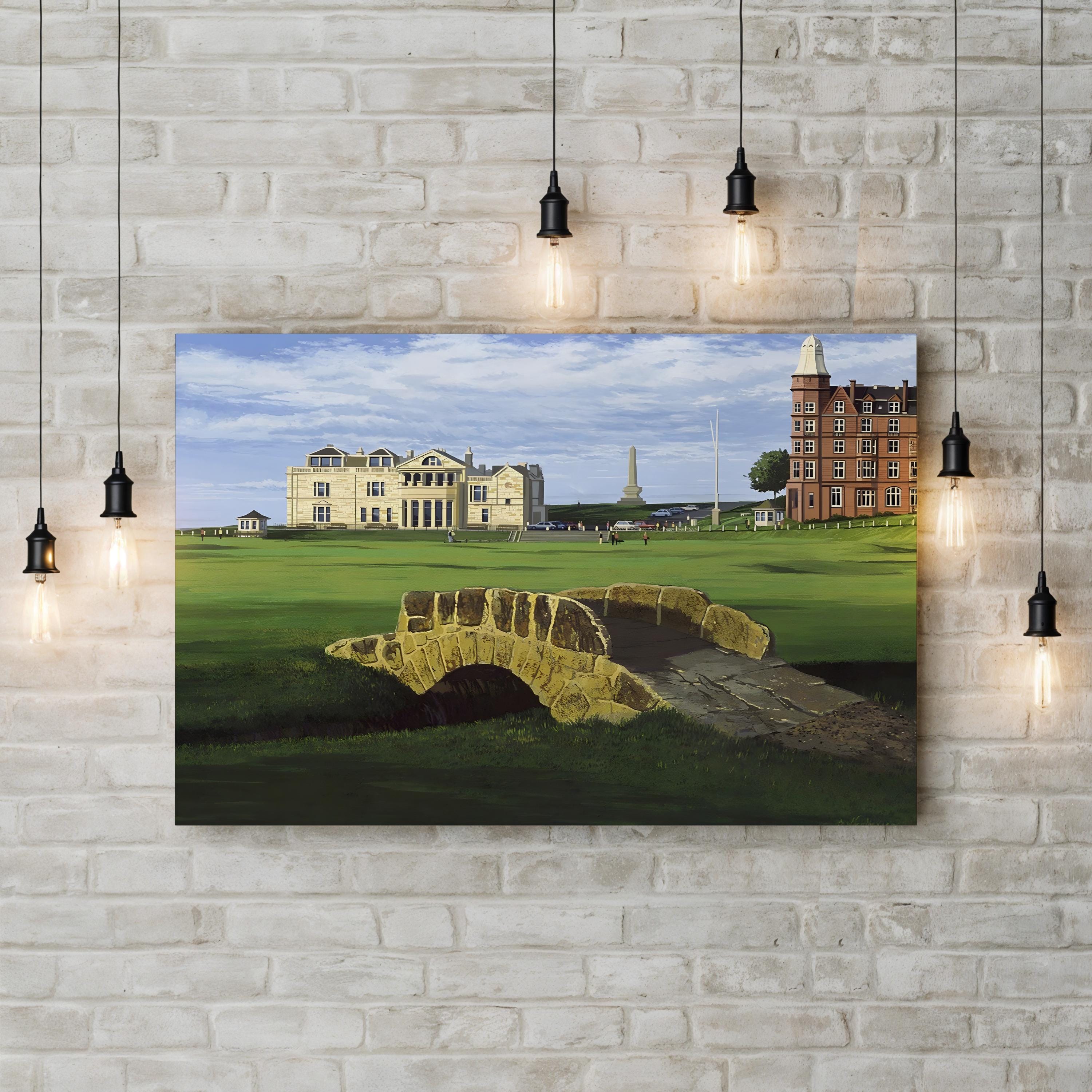 Golf Course X Canvas Art by William Vanderdasson – Framed Scenic Golf Landscape Wall Art