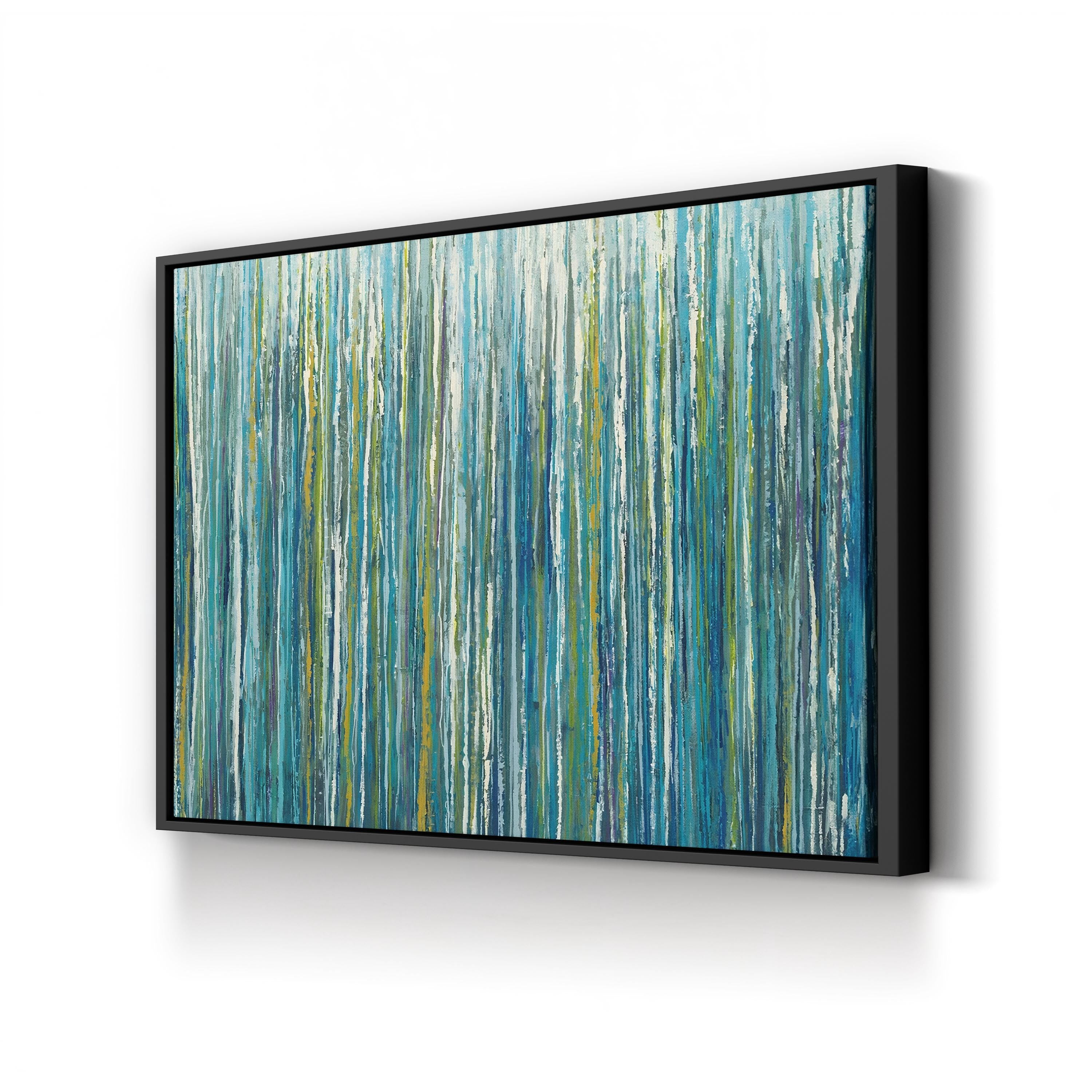 Greencicles Canvas Art by Liz Jardine – Framed Green Abstract Landscape Wall Art