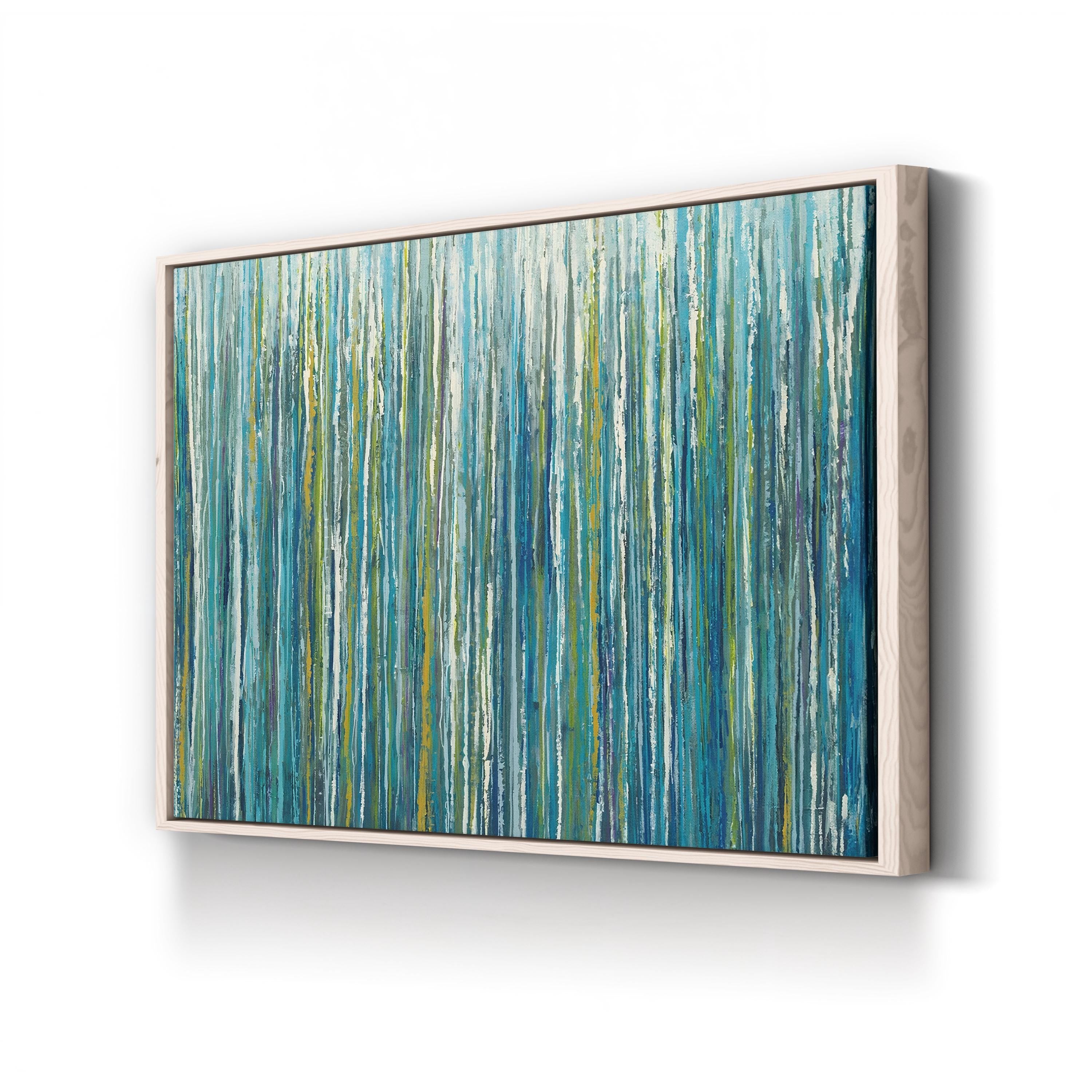 Greencicles Canvas Art by Liz Jardine – Framed Green Abstract Landscape Wall Art