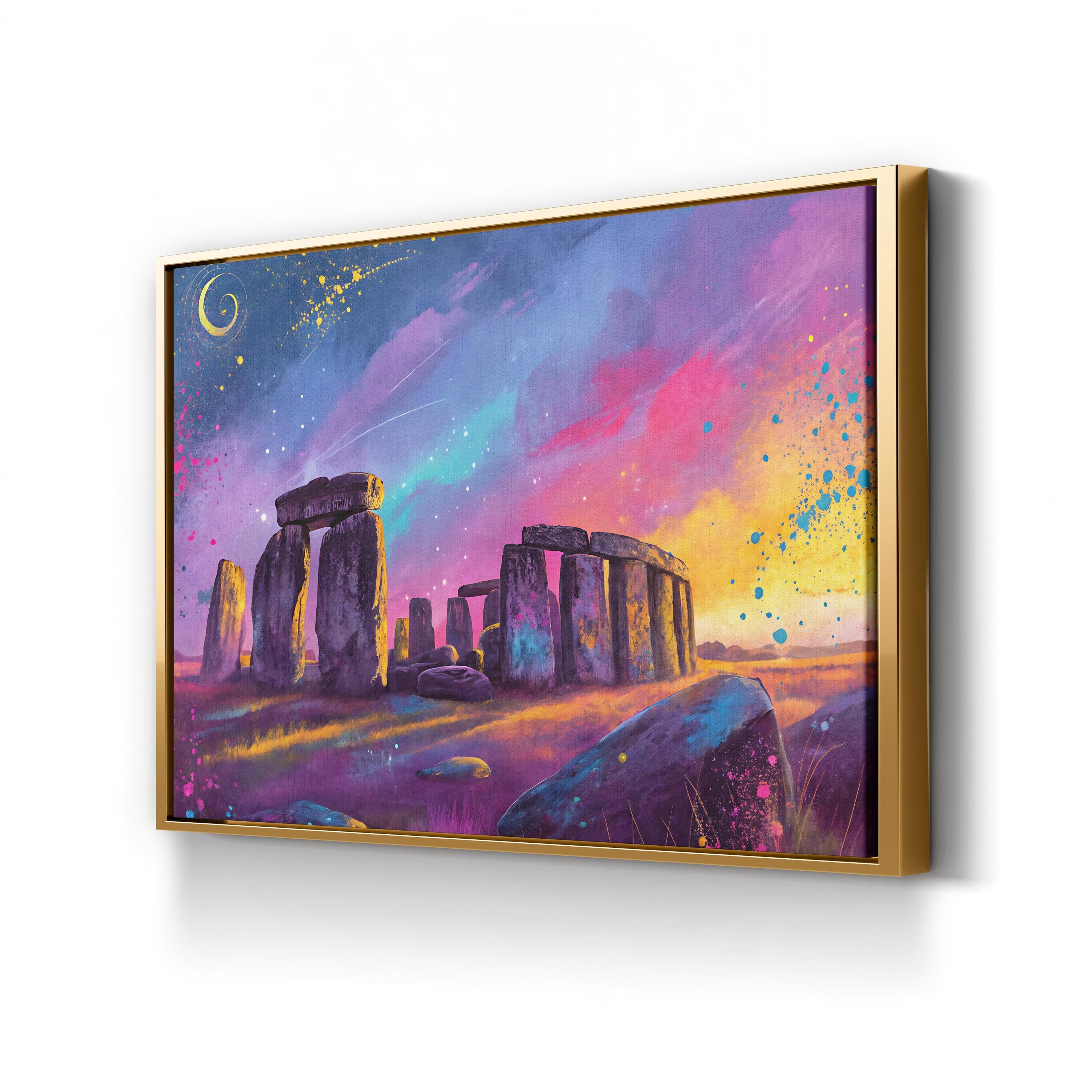 Stonehenge – Period Illustration Wall Art | Mystical Monument Landscape Canvas Print