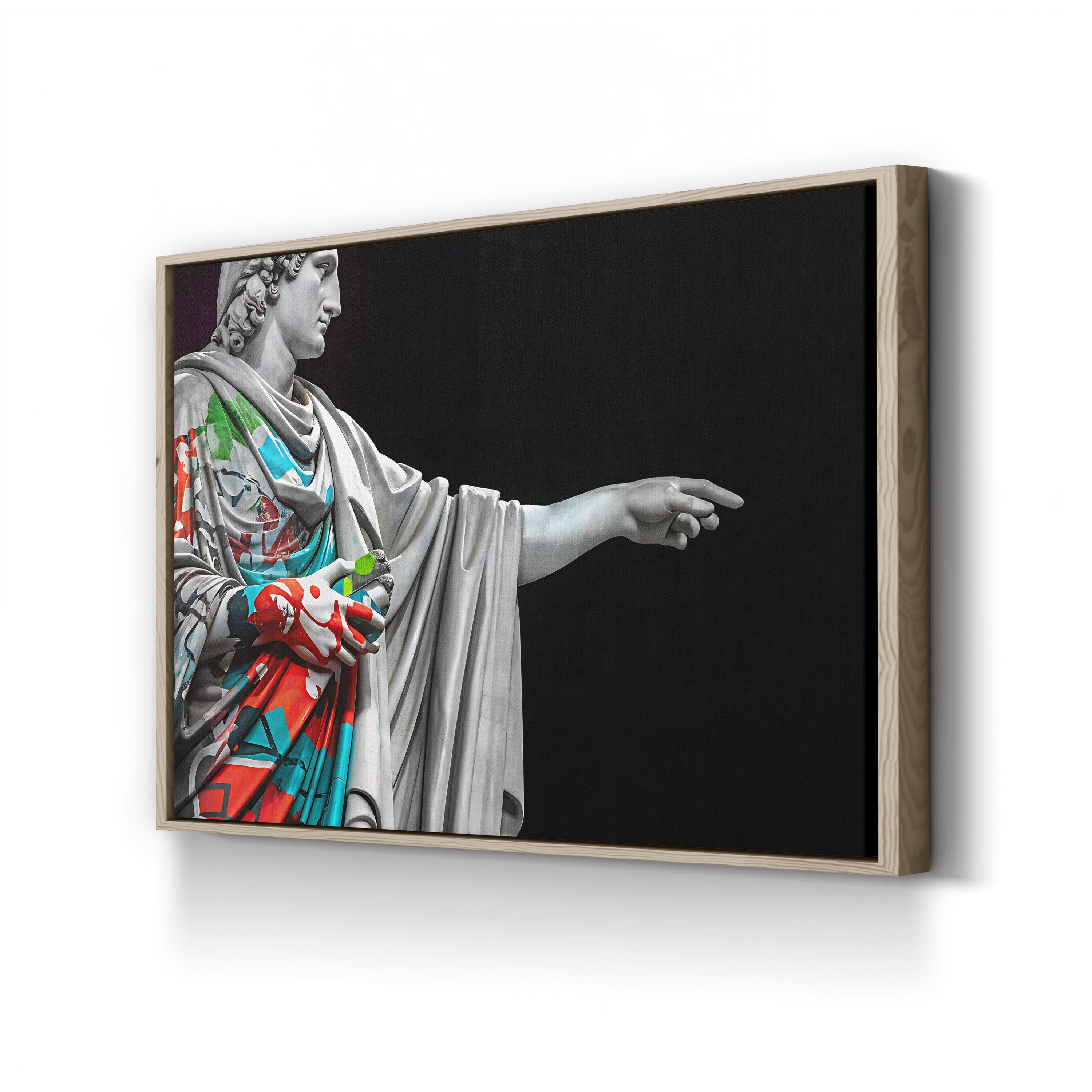 Statue of Trust Graffiti – Period Illustration Wall Art | Modern Urban Canvas Print
