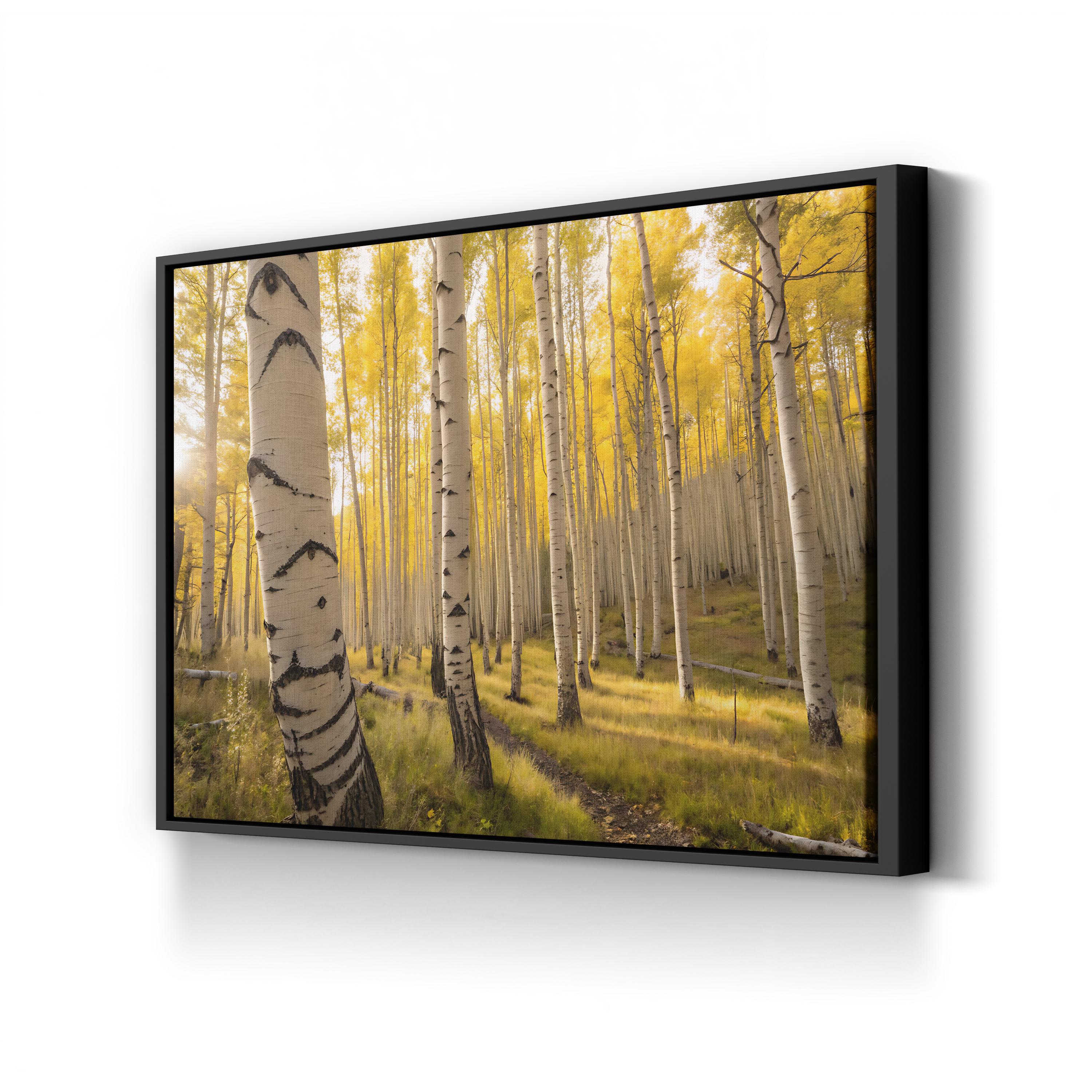 Golden Aspen Mountain Landscape – Vintage Photography Wall Art | Autumn Canvas Print