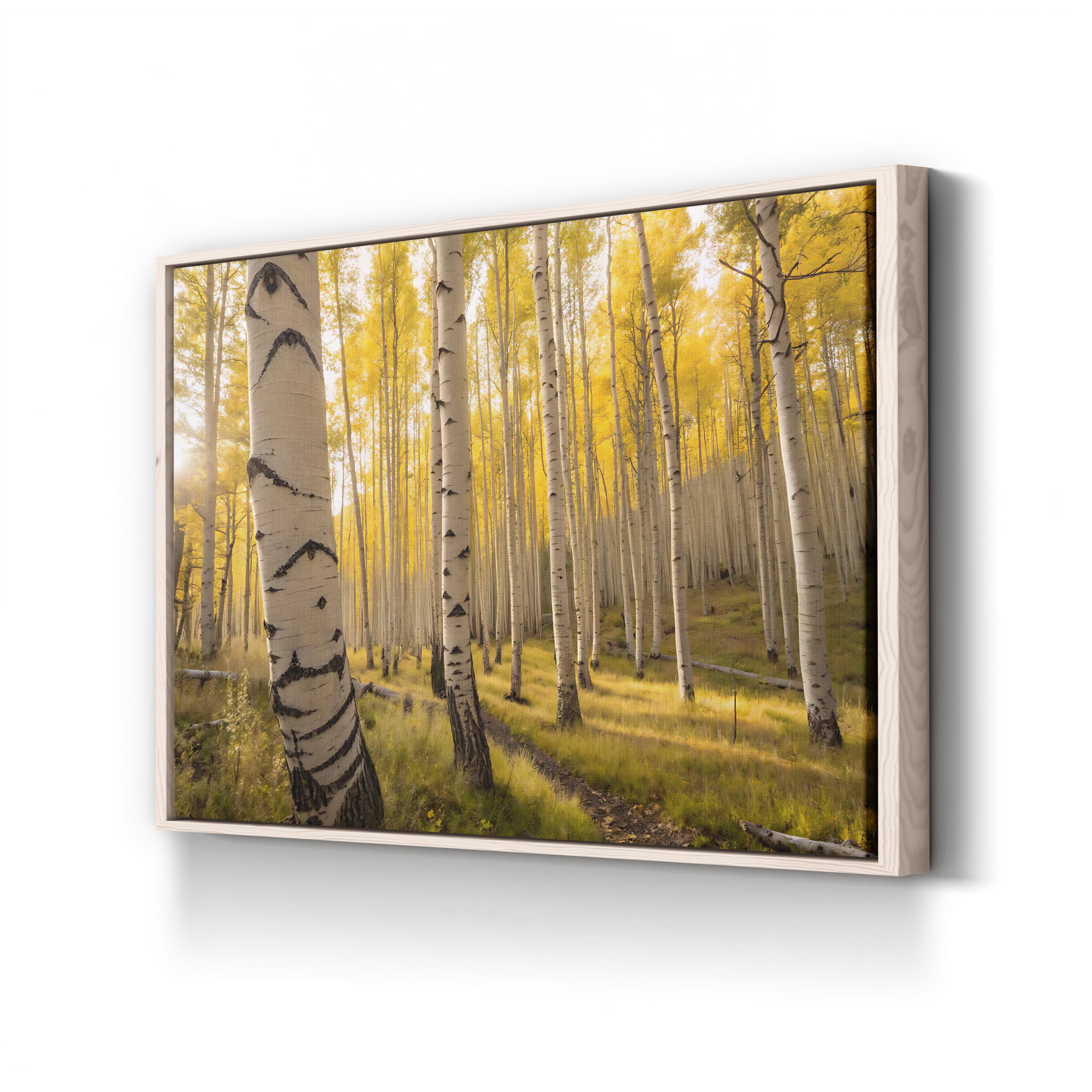 Golden Aspen Mountain Landscape – Vintage Photography Wall Art | Autumn Canvas Print