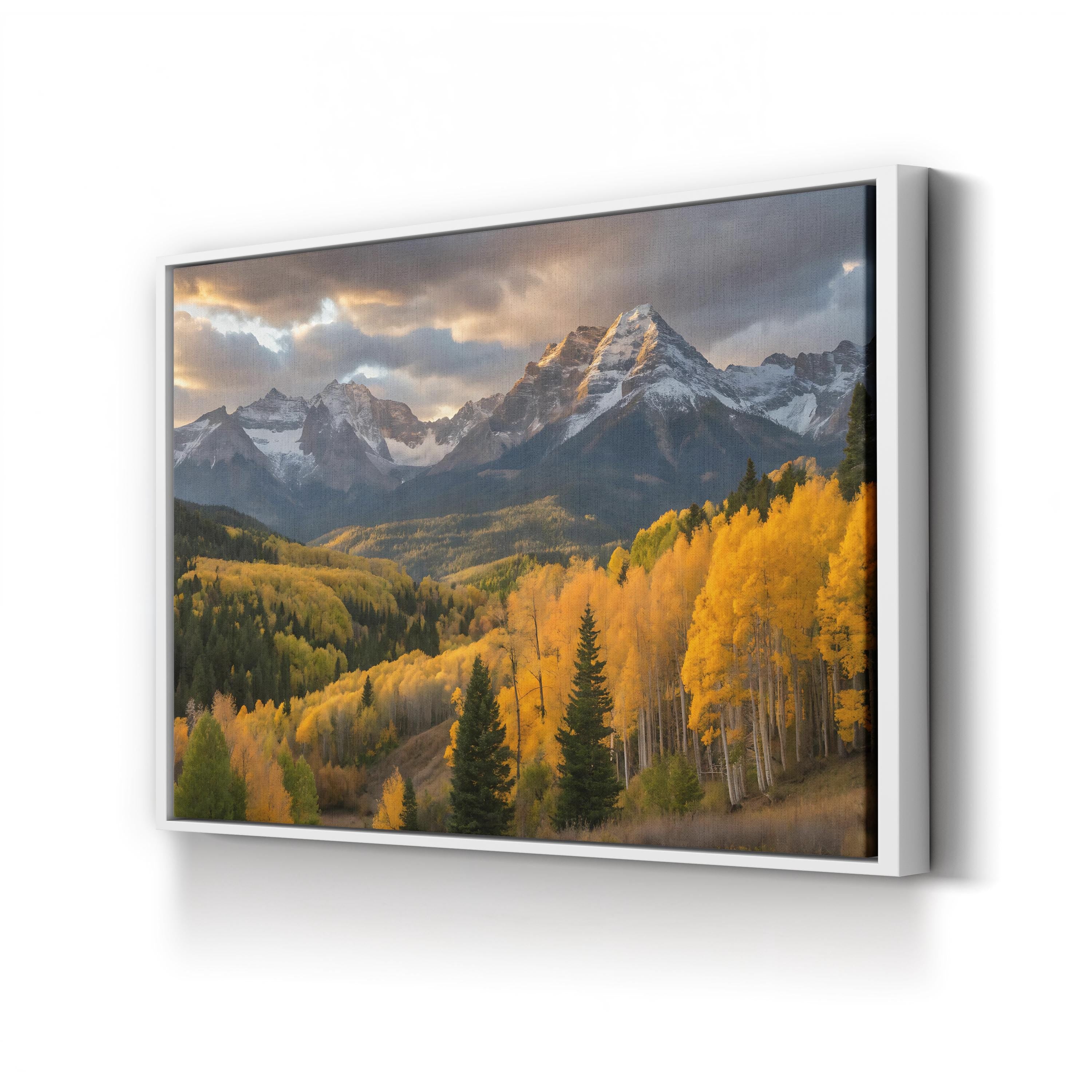 Golden Aspen Mountain – Vintage Photography Wall Art | Autumn Landscape Canvas Print