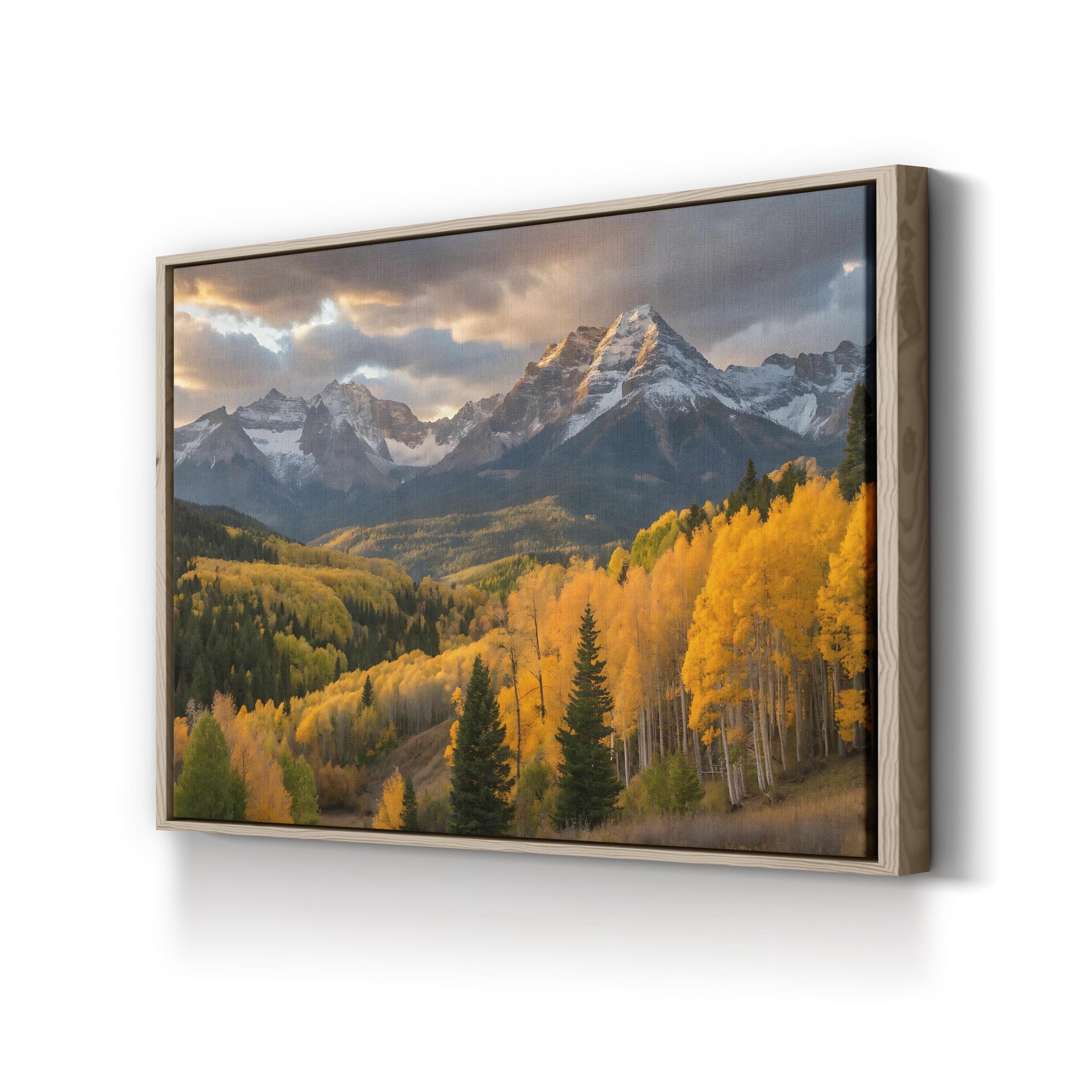 Golden Aspen Mountain – Vintage Photography Wall Art | Autumn Landscape Canvas Print