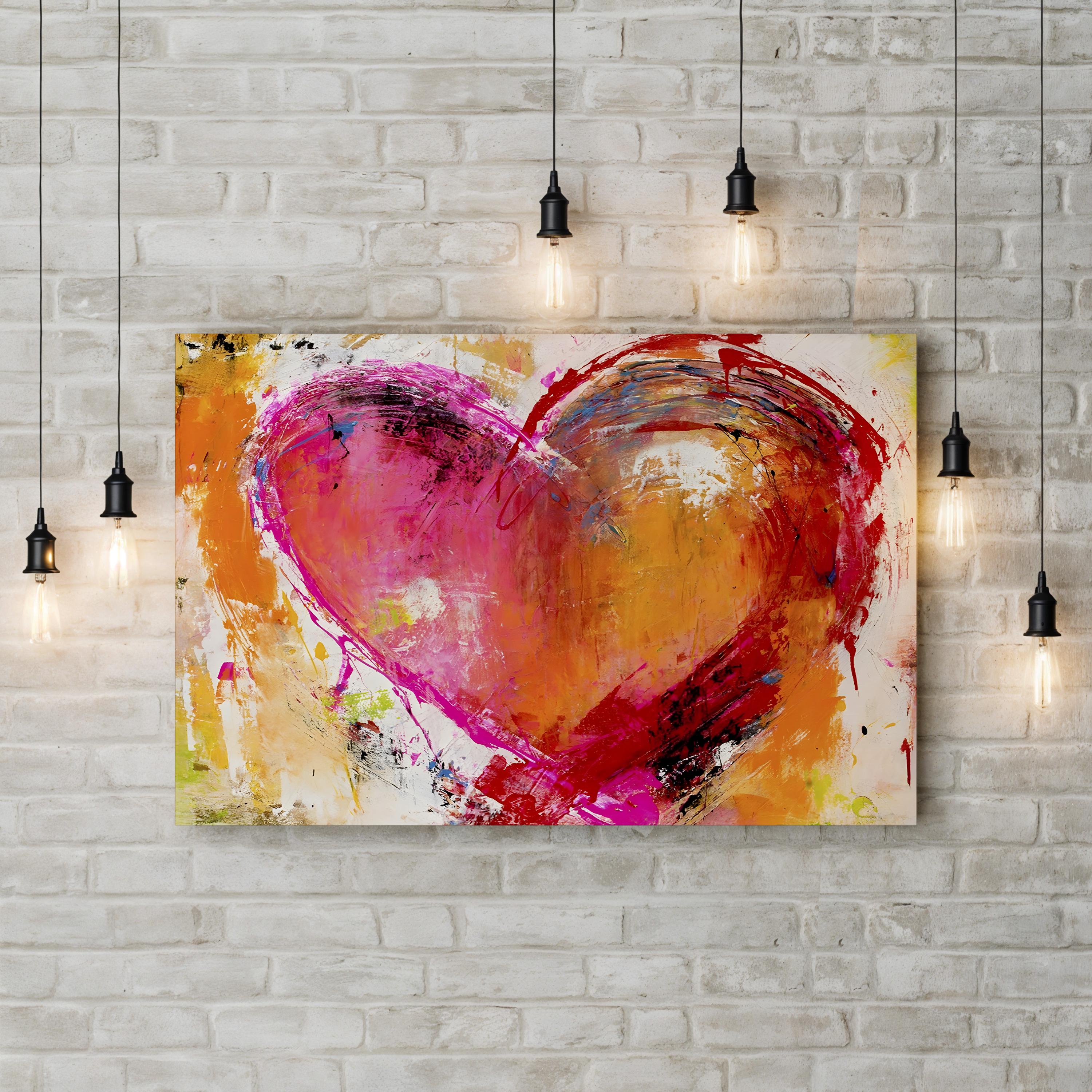 Happy Multi Color Abstract Heart Wall Art by Erin Ashley