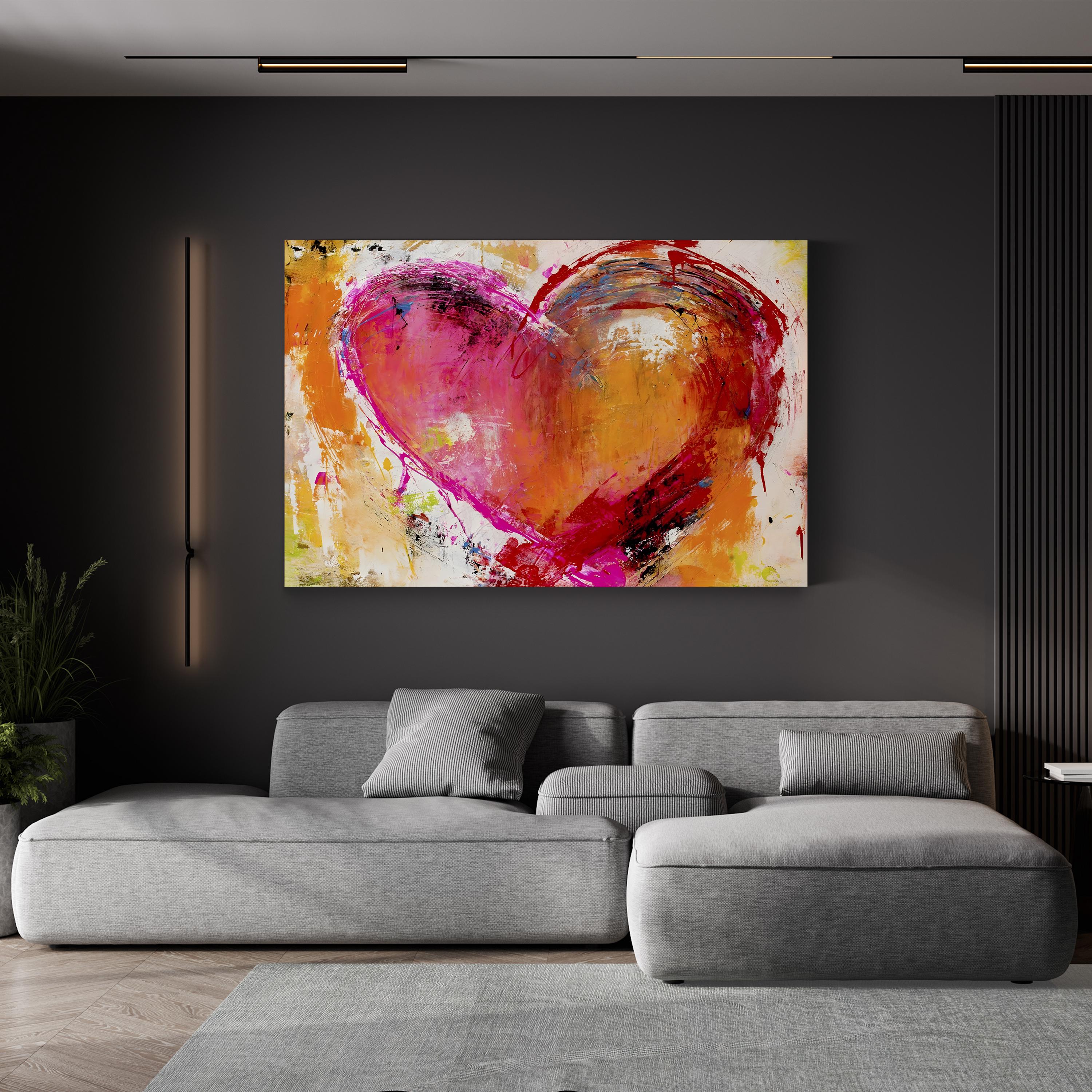 Happy Multi Color Abstract Heart Wall Art by Erin Ashley