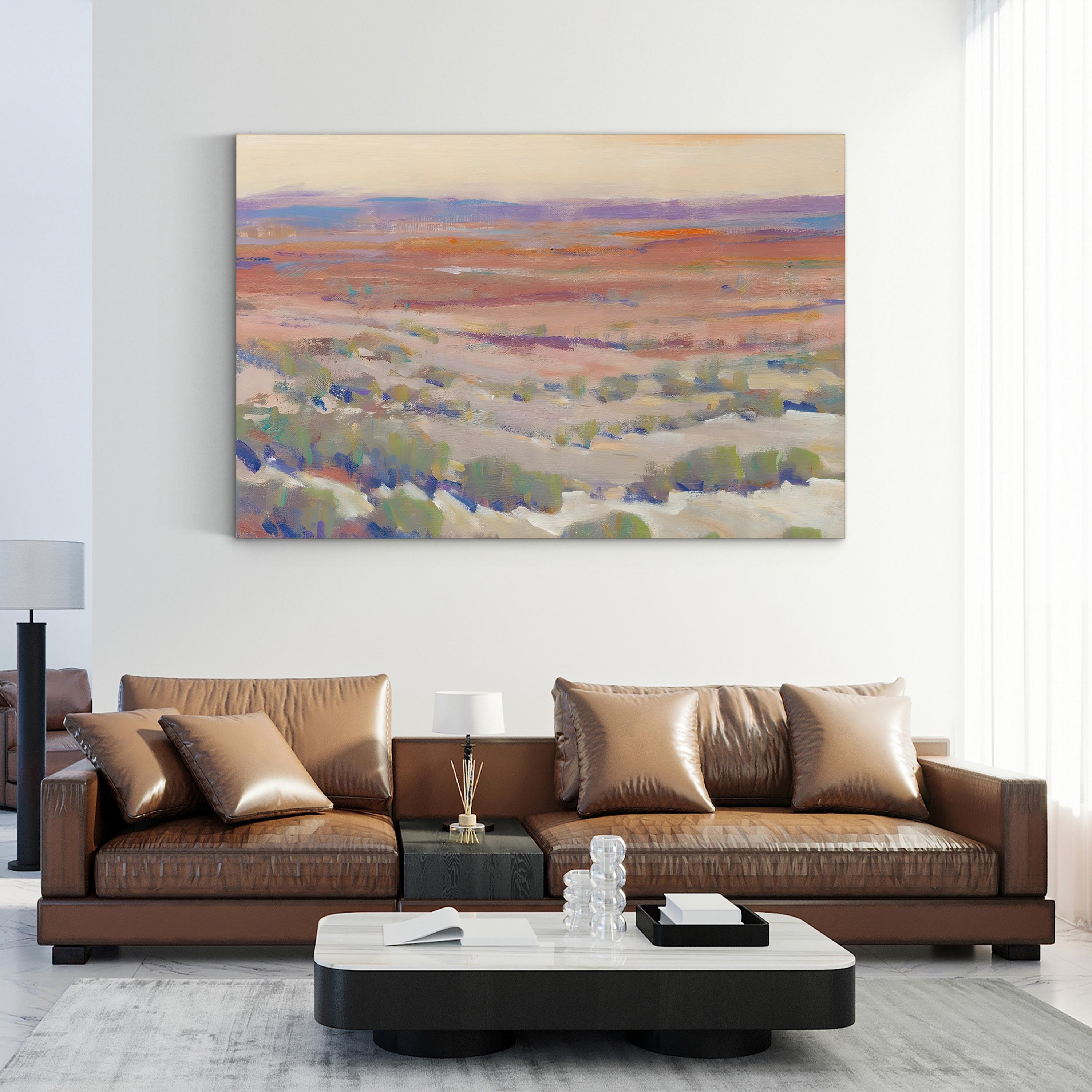 High Desert Pastels II – Framed Contemporary Desert Landscape Canvas Art by Tim O’Toole