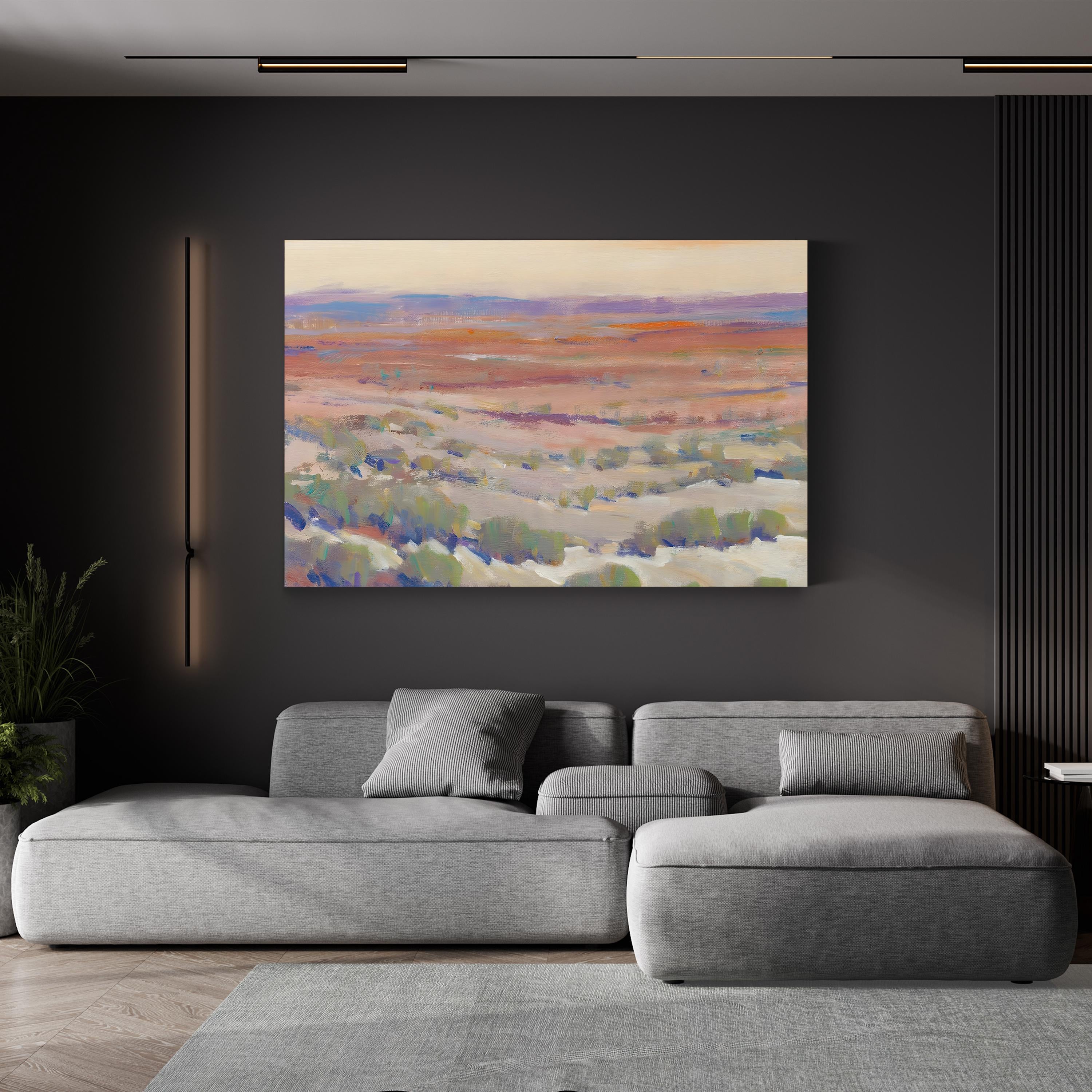 High Desert Pastels II – Framed Contemporary Desert Landscape Canvas Art by Tim O’Toole