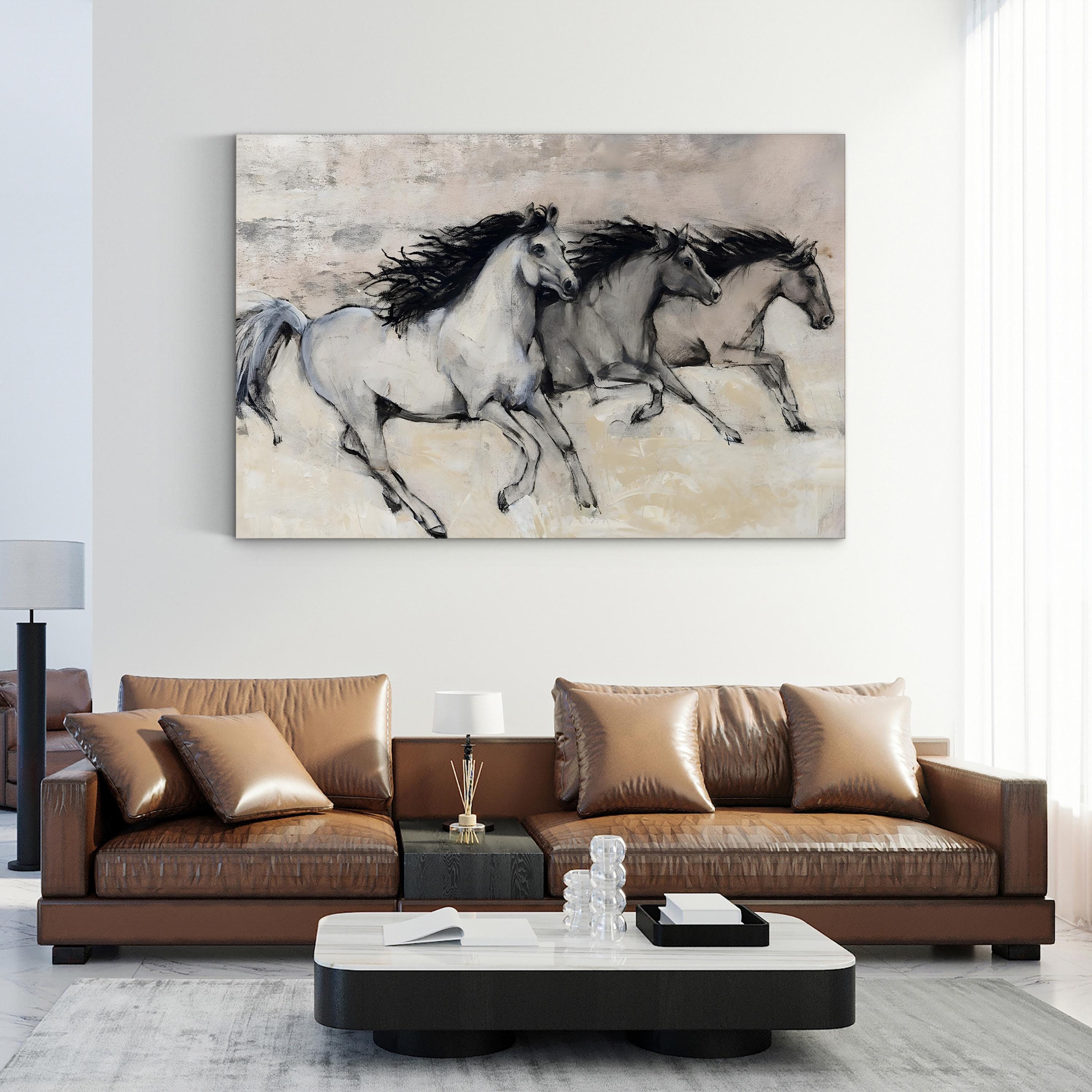 Horses in Motion II Canvas Art – Tim O’Toole Black and White Equestrian Wall Art