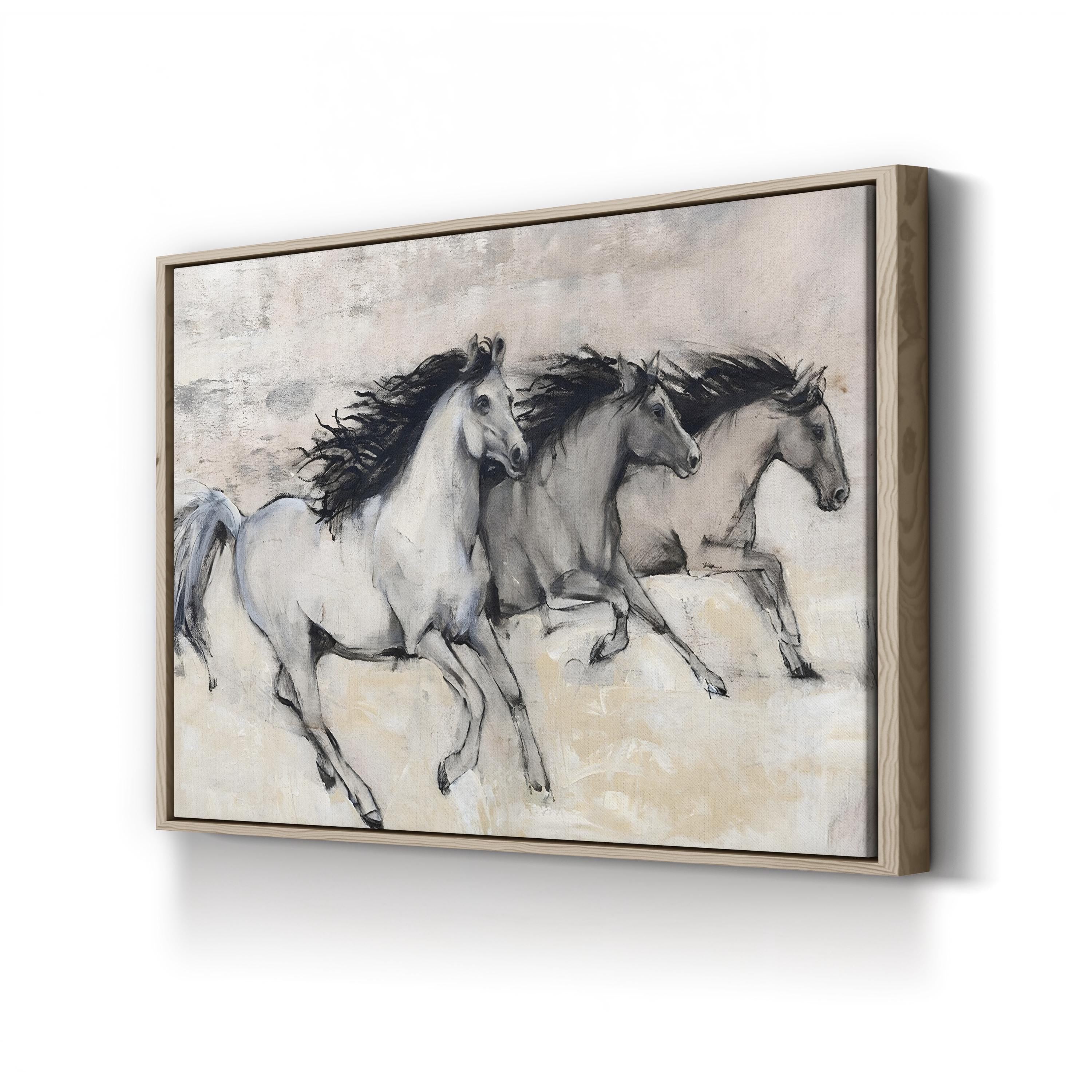 Horses in Motion II Canvas Art – Tim O’Toole Black and White Equestrian Wall Art