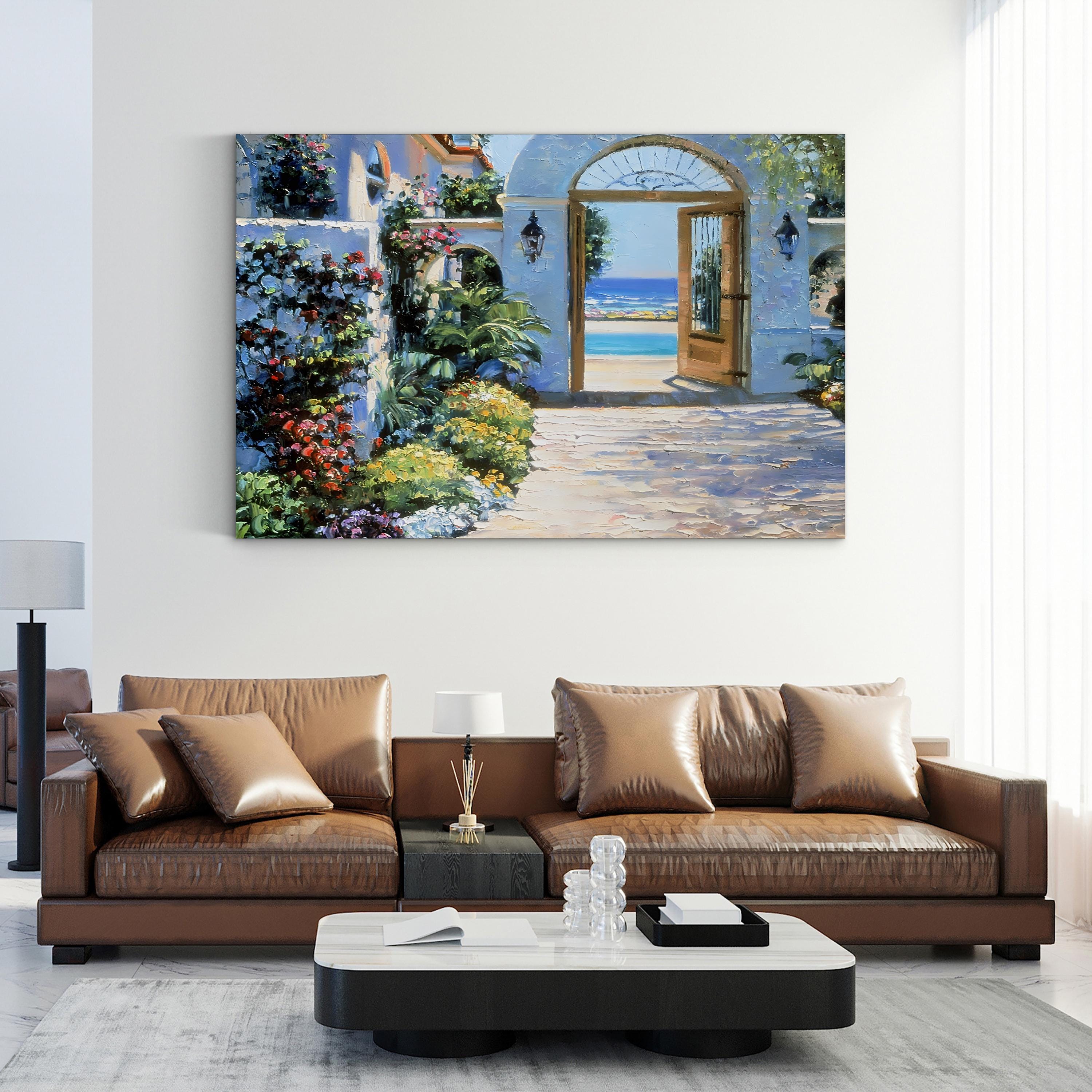 Hotel California Mediterranean Courtyard – Howard Behrens Wall Art | Coastal Canvas Print