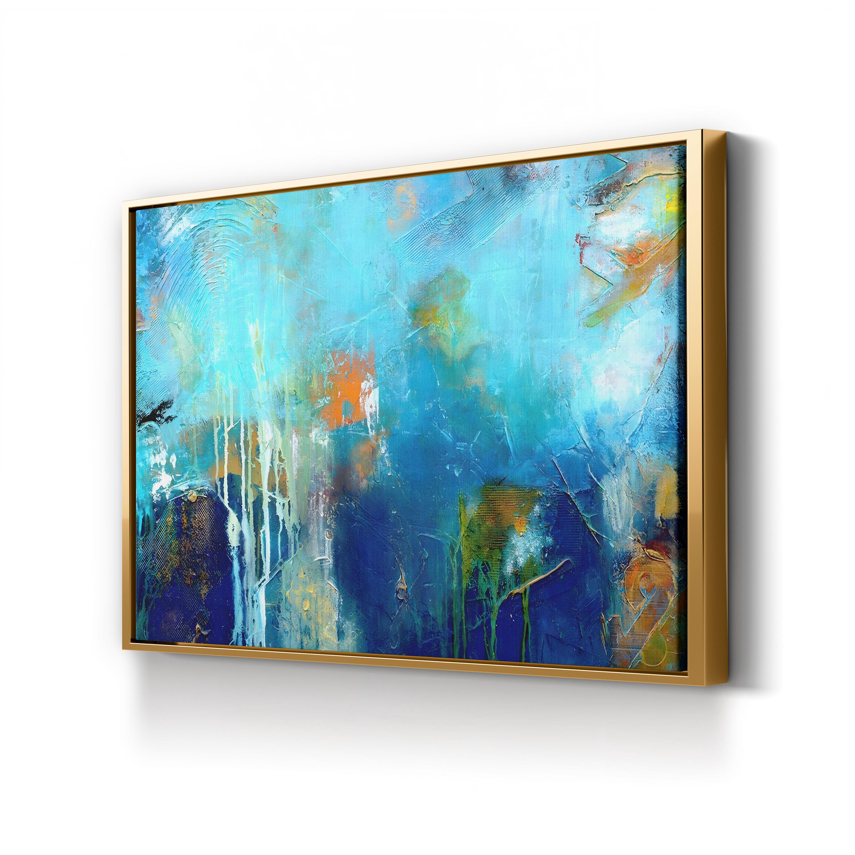 House of Blues Wall Art by Erin Ashley – Contemporary Abstract Floral Canvas Print