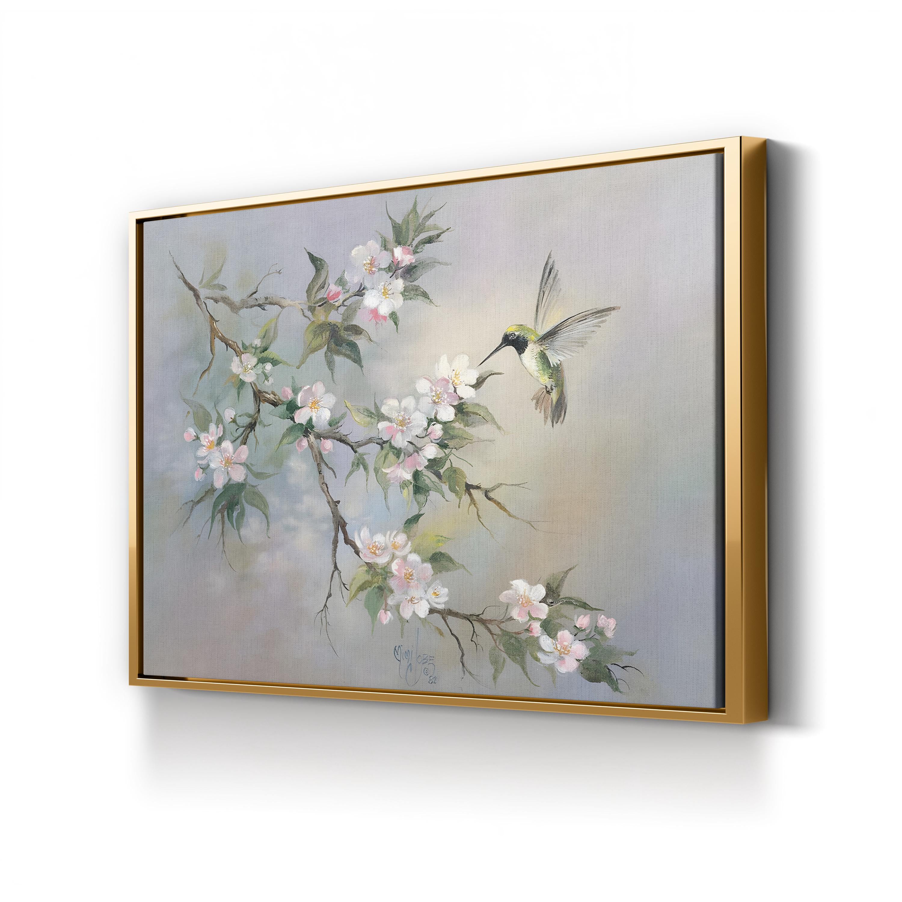 Hummingbird Wall Art by Mimi Jobe | Contemporary Floral Nature Canvas