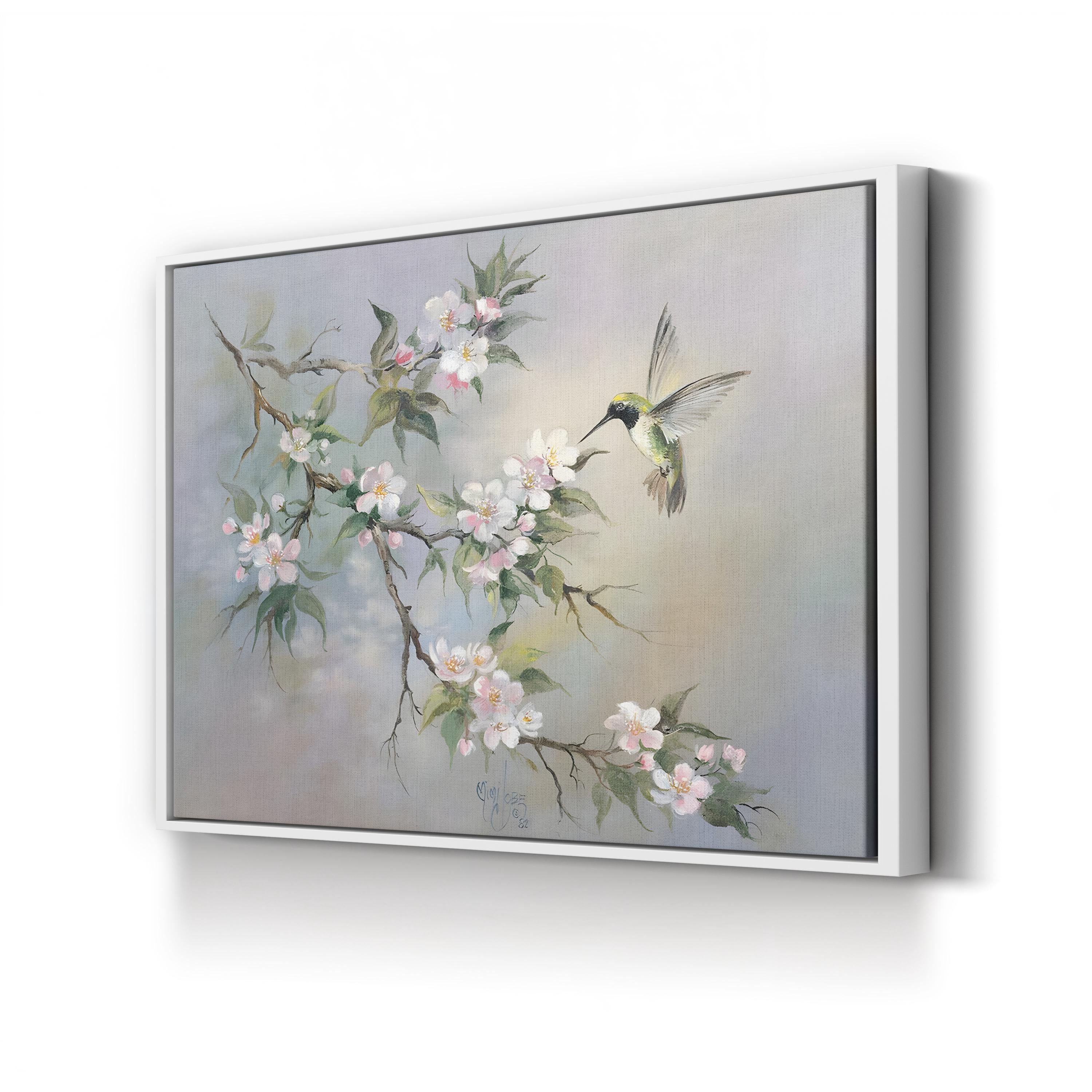 Hummingbird Wall Art by Mimi Jobe | Contemporary Floral Nature Canvas