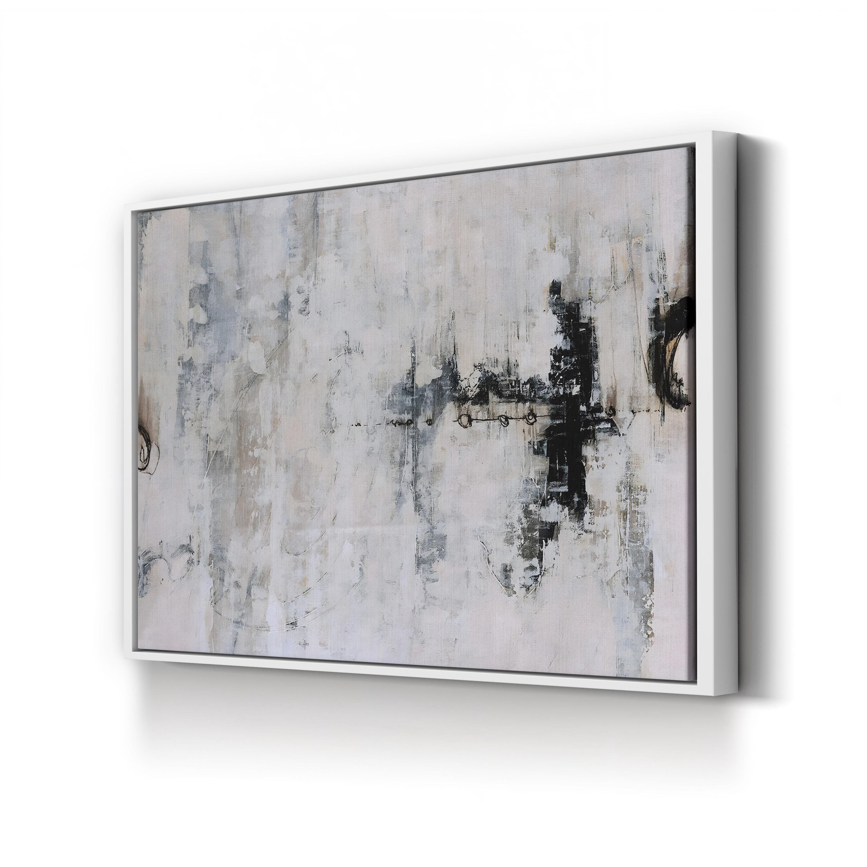 Icarus Wall Art – Abstract Black and White Canvas by Joshua Schicker