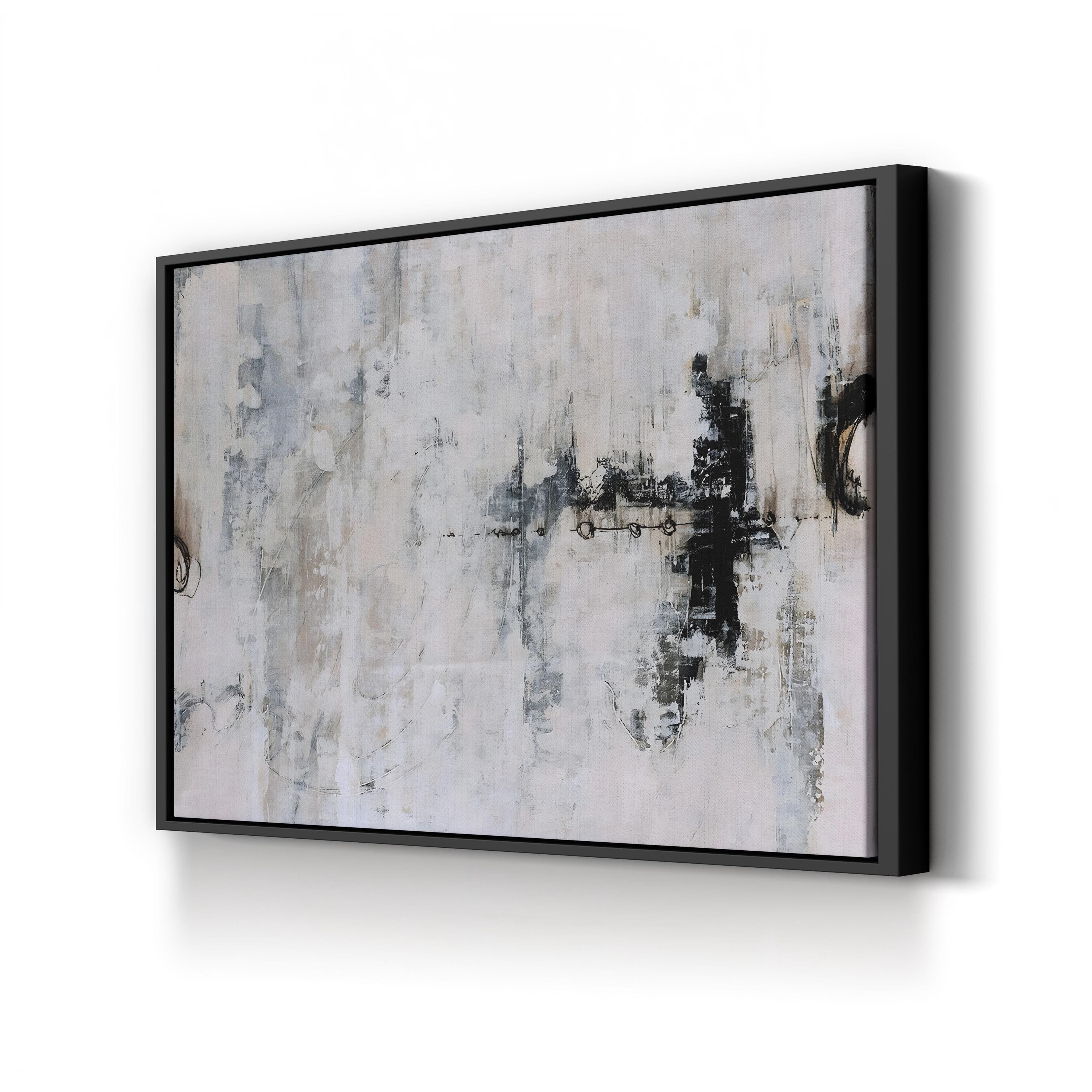 Icarus Wall Art – Abstract Black and White Canvas by Joshua Schicker