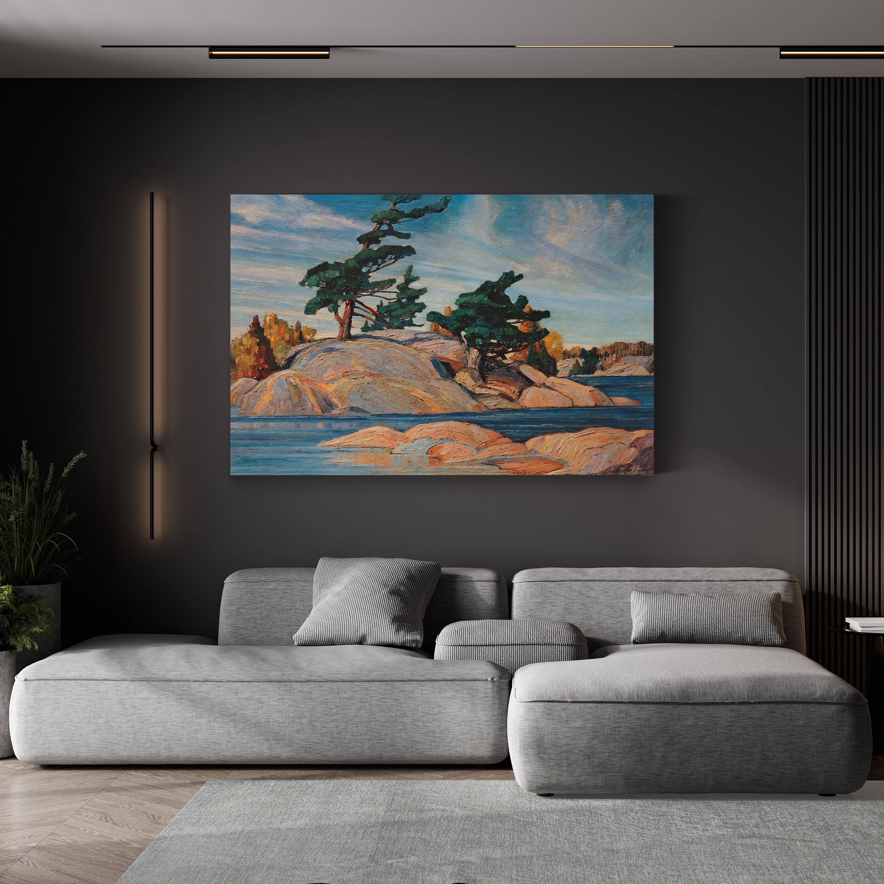 Island Georgian Bay Canvas Art – Franklin Carmichael Tranquil Canadian Seascape Print