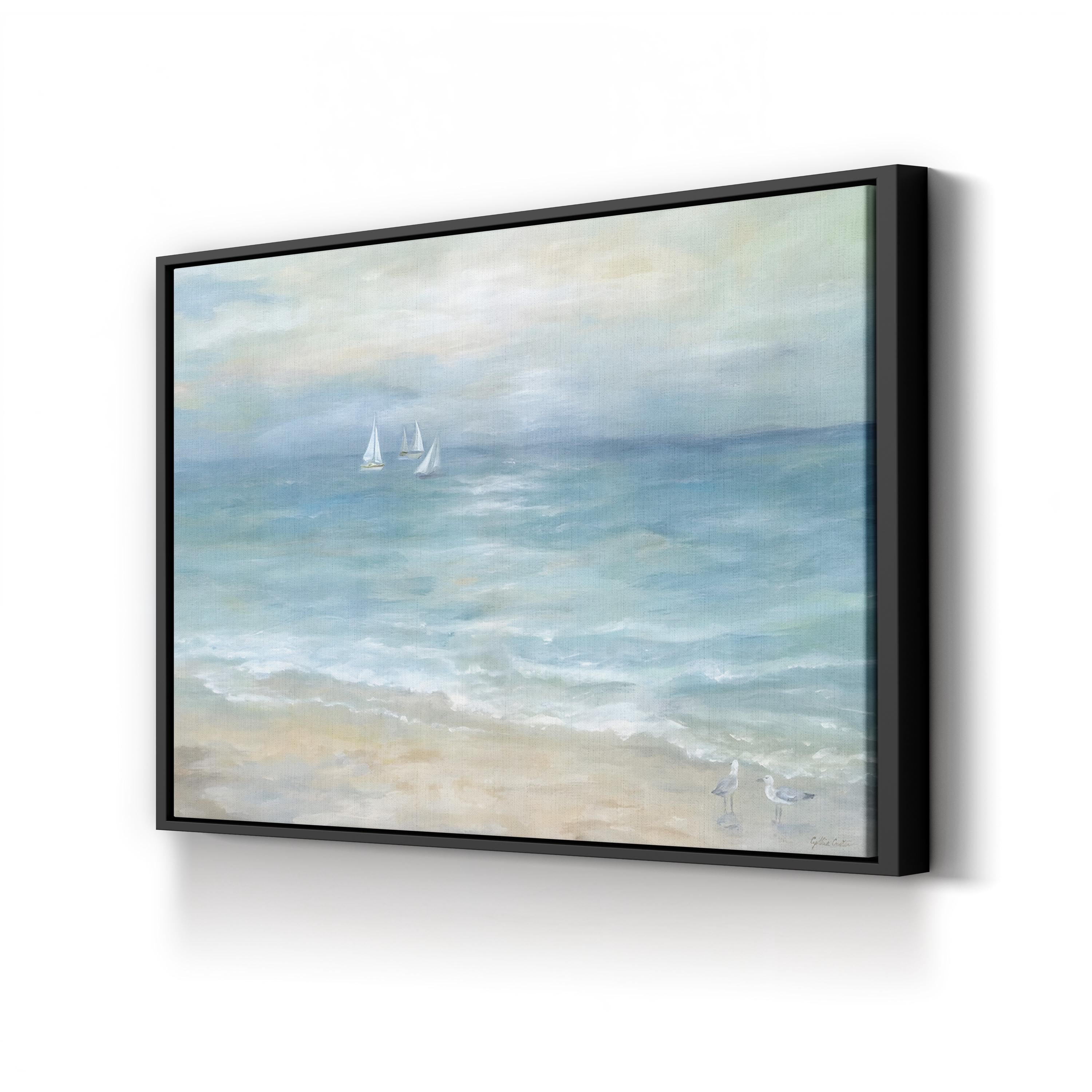Island Beach Landscape – Framed Coastal Seascape Canvas Art by Cynthia Coulter