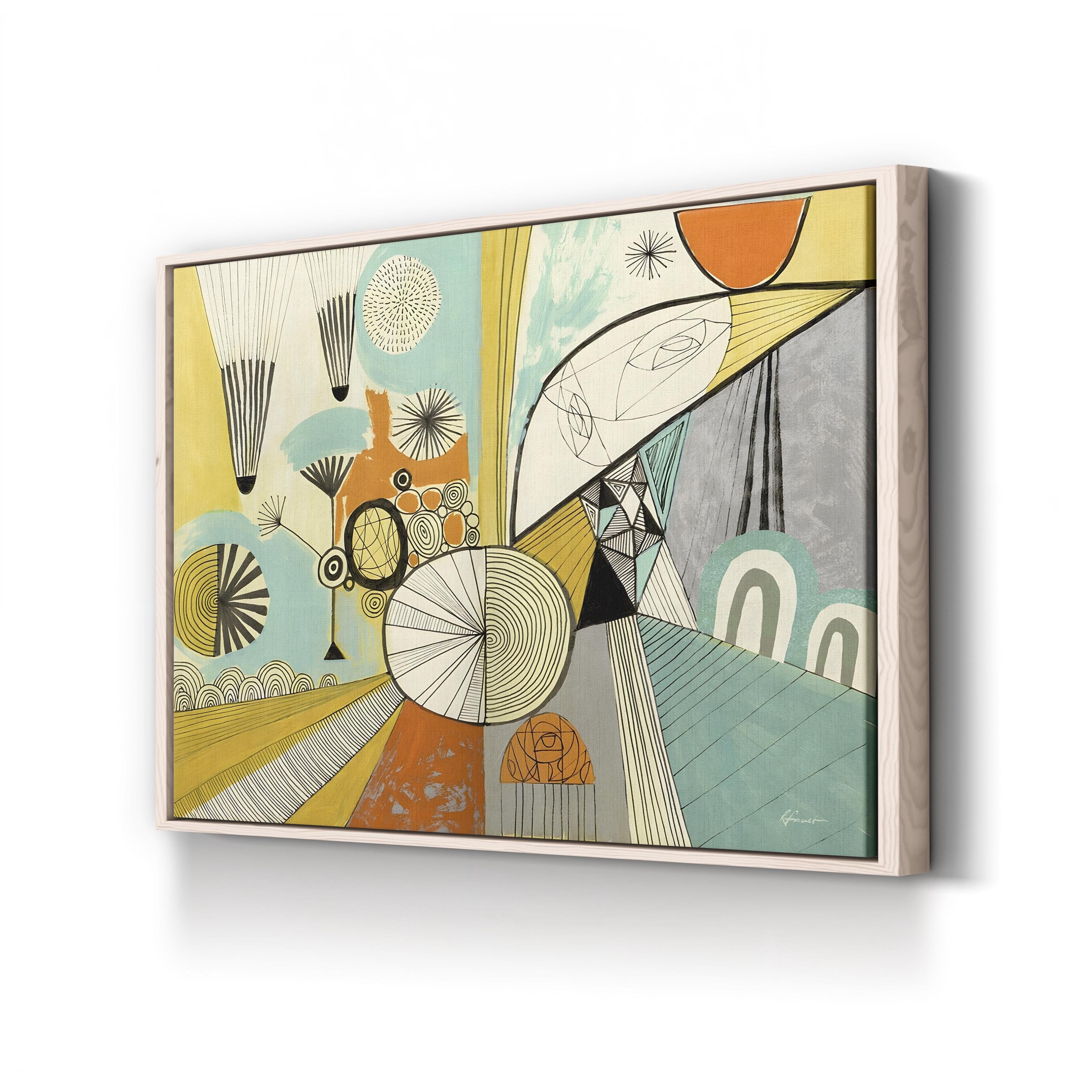 Jazzy Stuff Retro Abstract Illustration Wall Art by Richard Faust