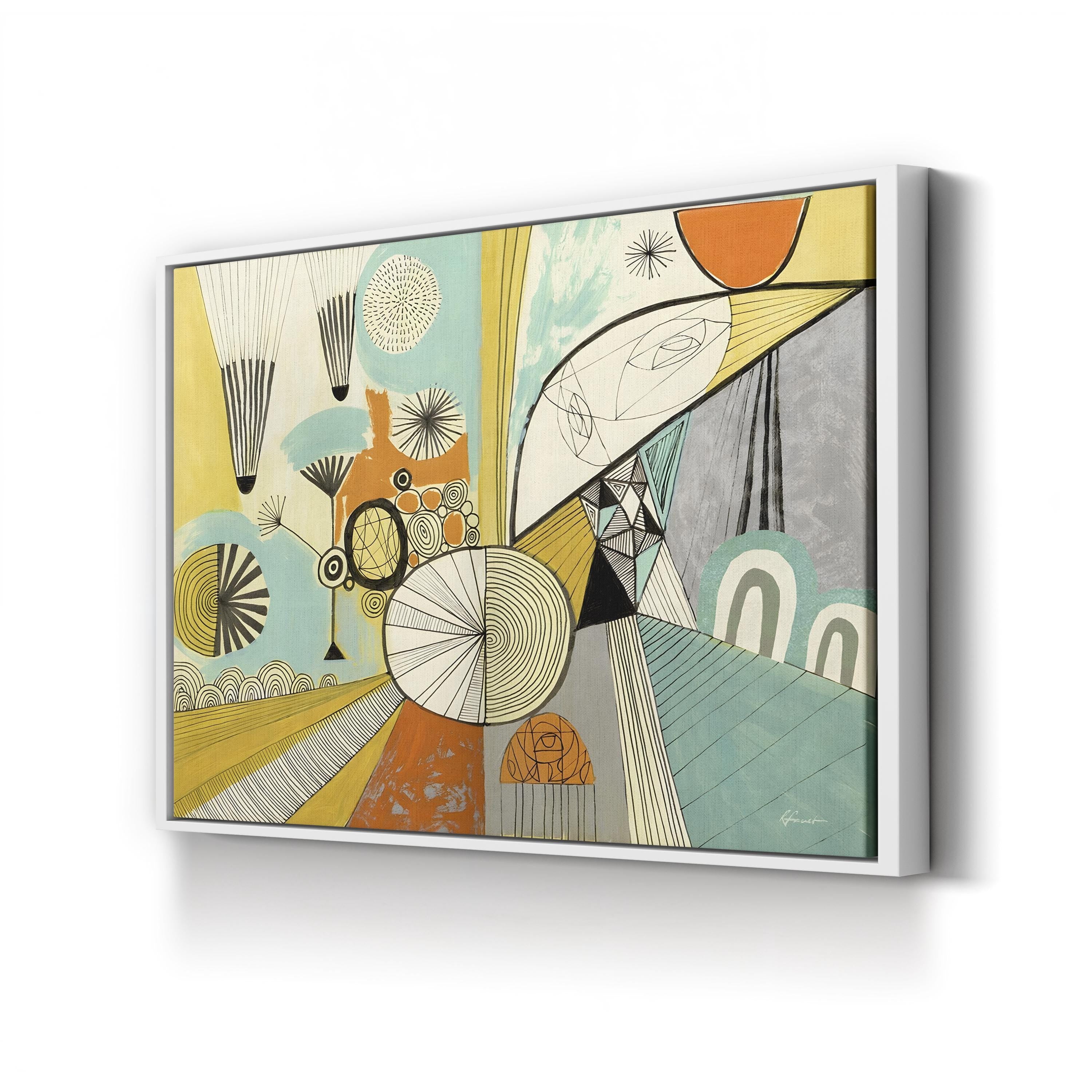 Jazzy Stuff Retro Abstract Illustration Wall Art by Richard Faust