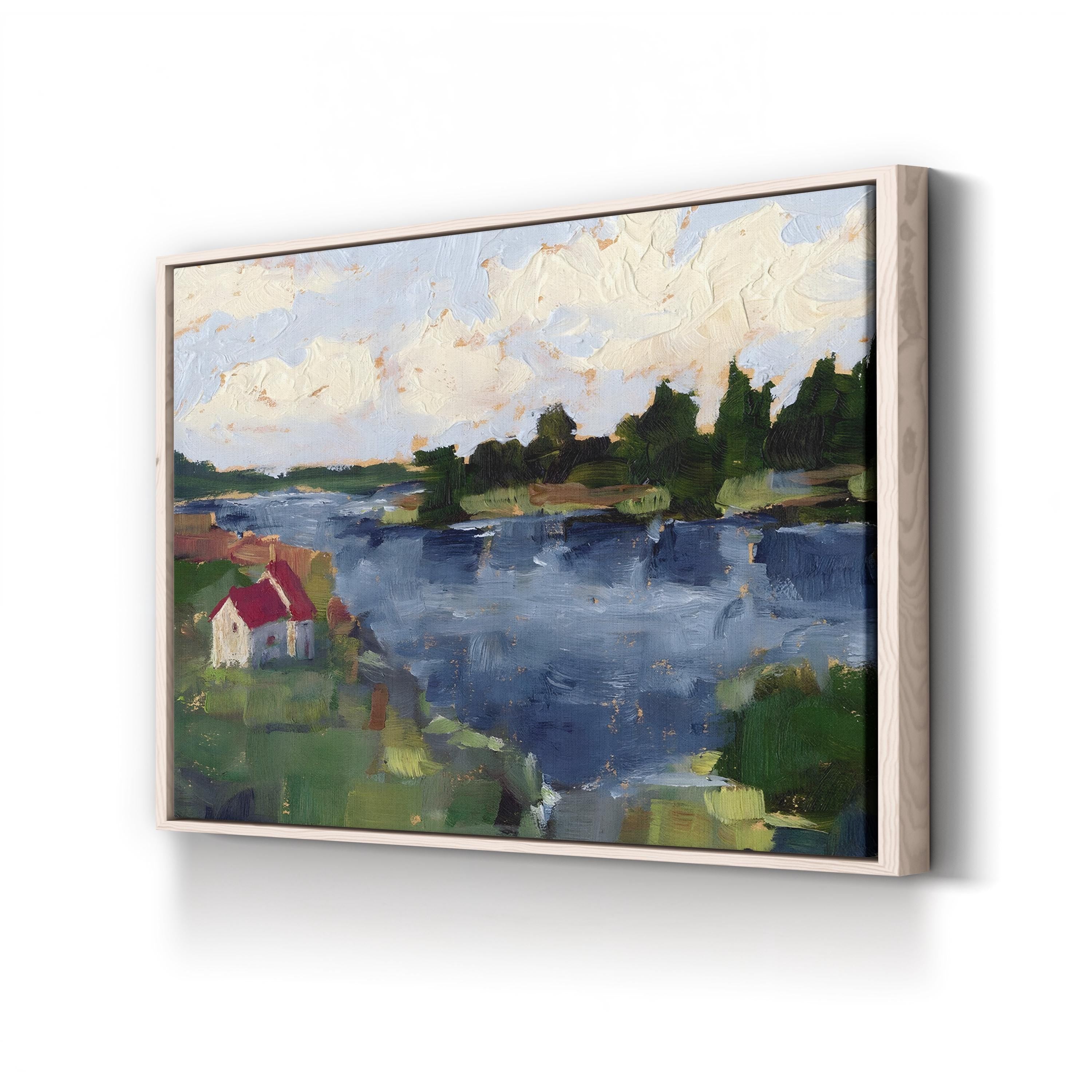 Lakeside Cottages I by Ethan Harper canvas print in Natural Frame Canvas