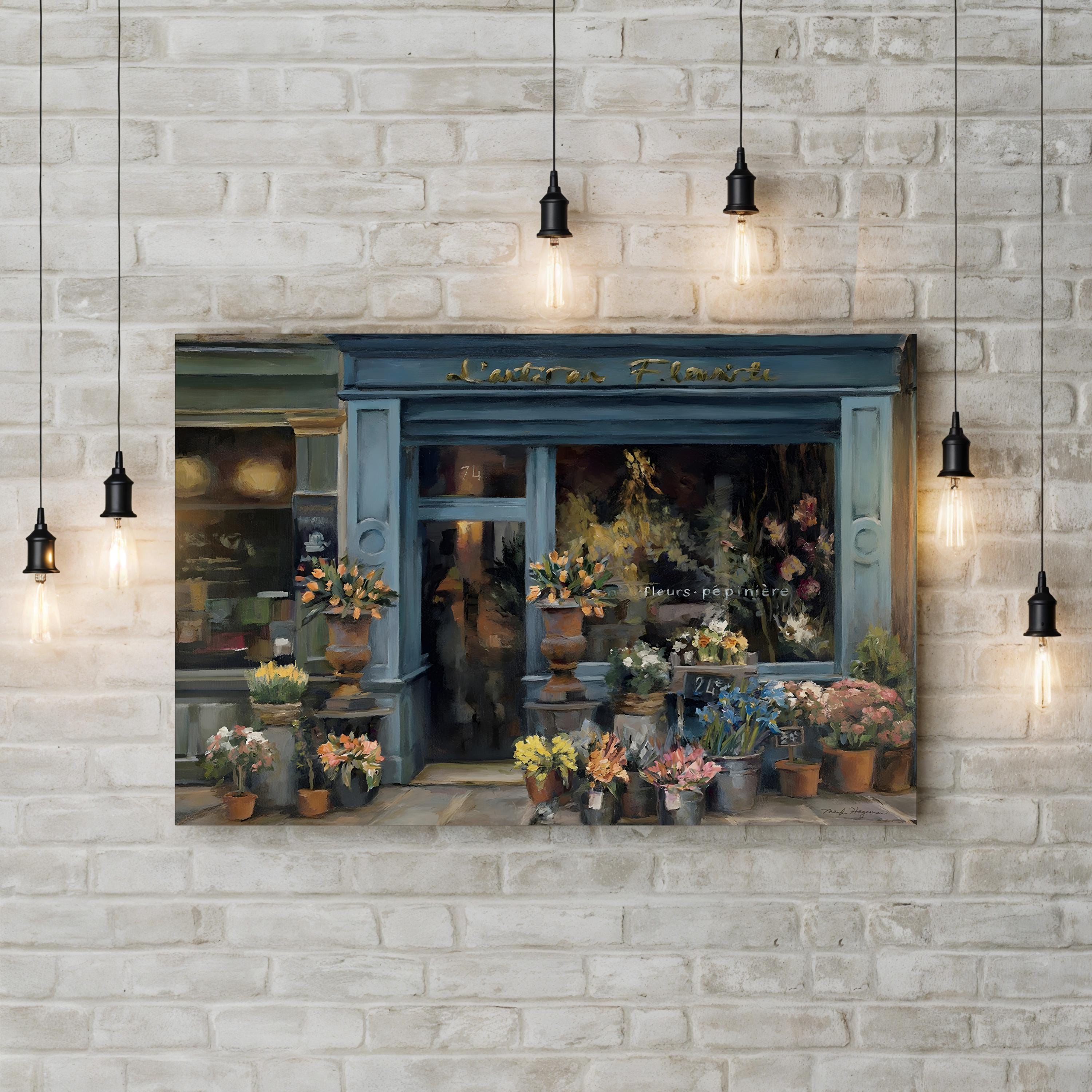 L’Artisan Fleuriste Wall Art by Marilyn Hageman | Contemporary French Flower Shop Painting