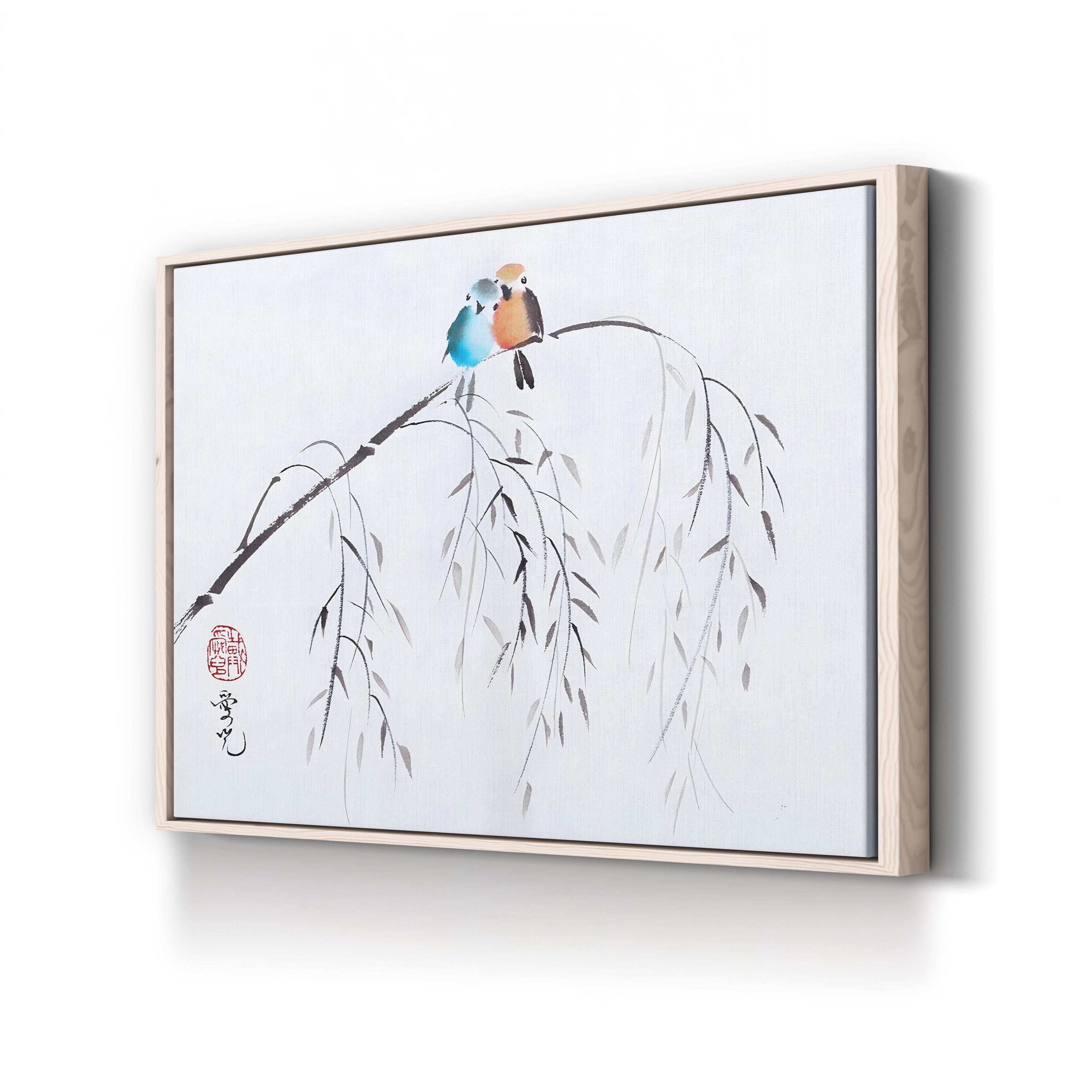 Watercolor Love Birds – Period Illustration Wall Art | Romantic Canvas Print