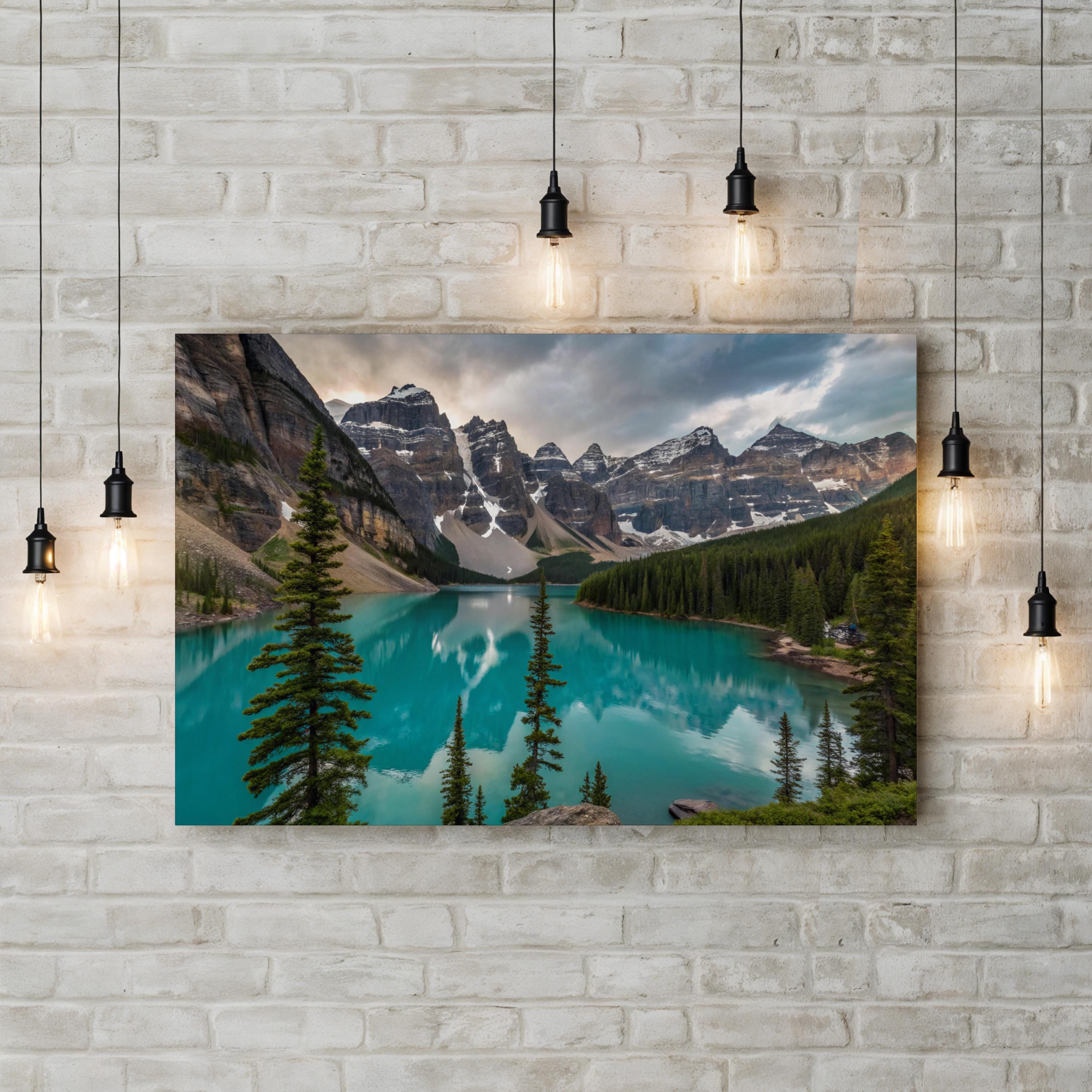 Alpine Mountain Lake – Vintage Photography Wall Art | Scenic Landscape Canvas Print