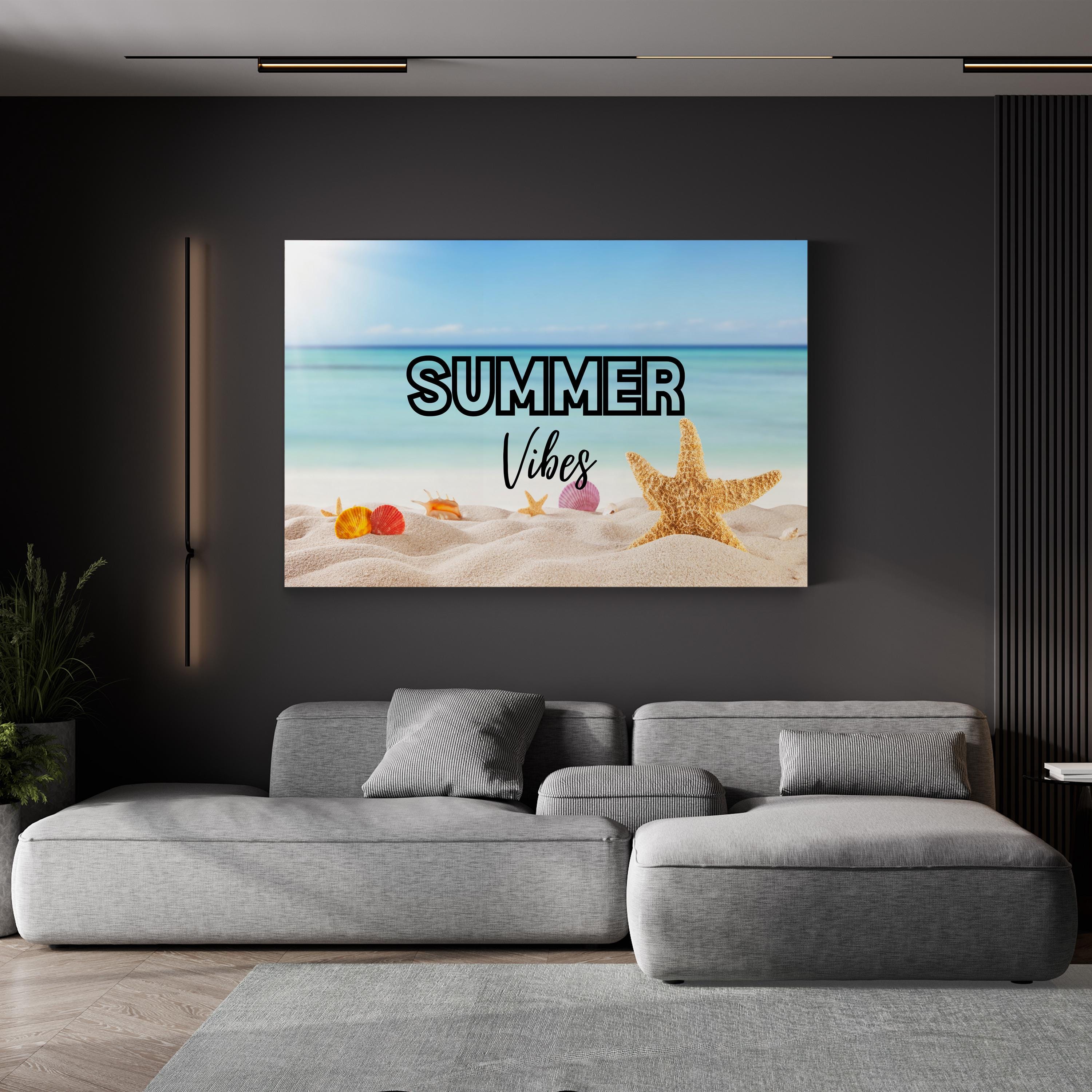 Coastal Canvas Print — Summer Beach Vibes Ocean Typography Art