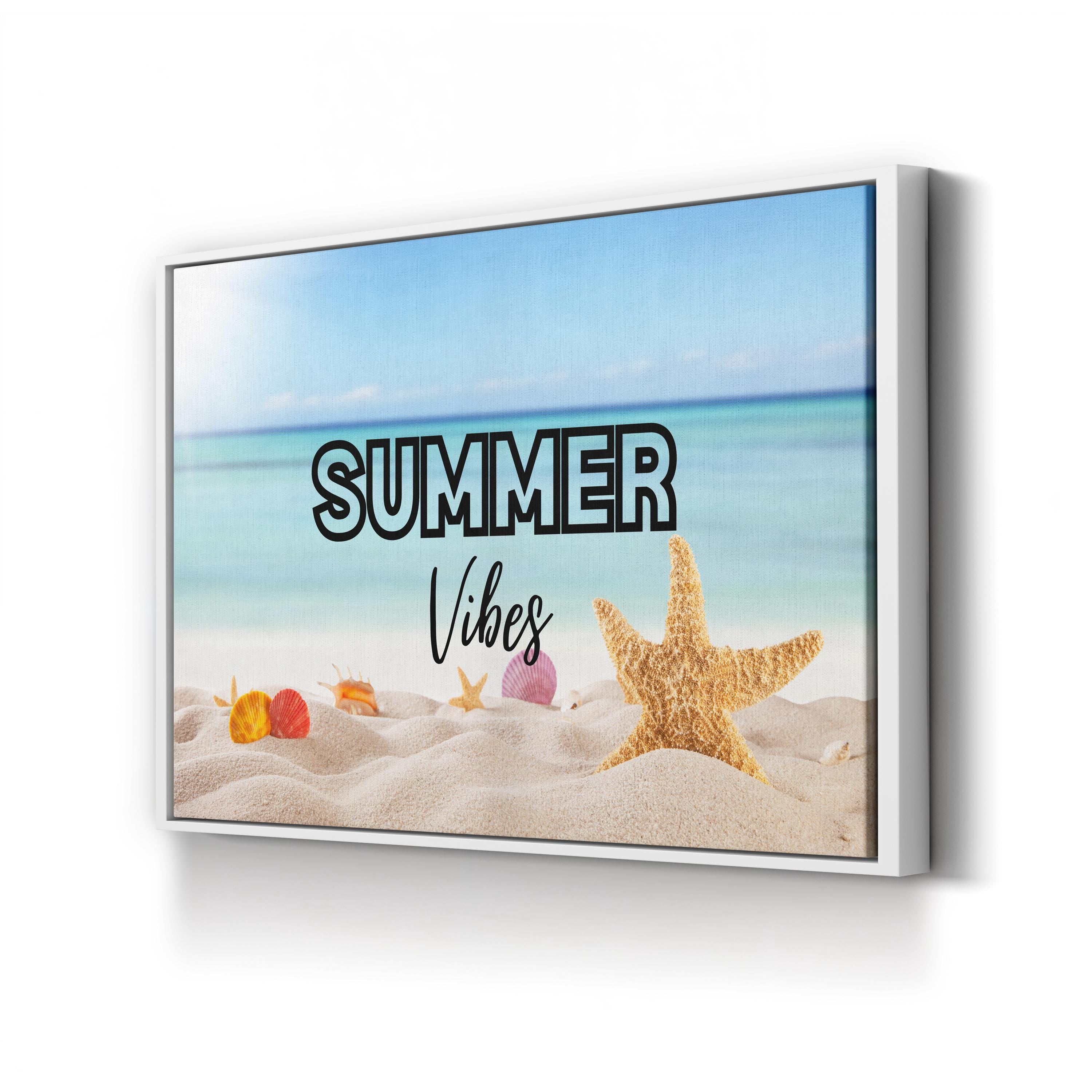 Coastal Canvas Print — Summer Beach Vibes Ocean Typography Art