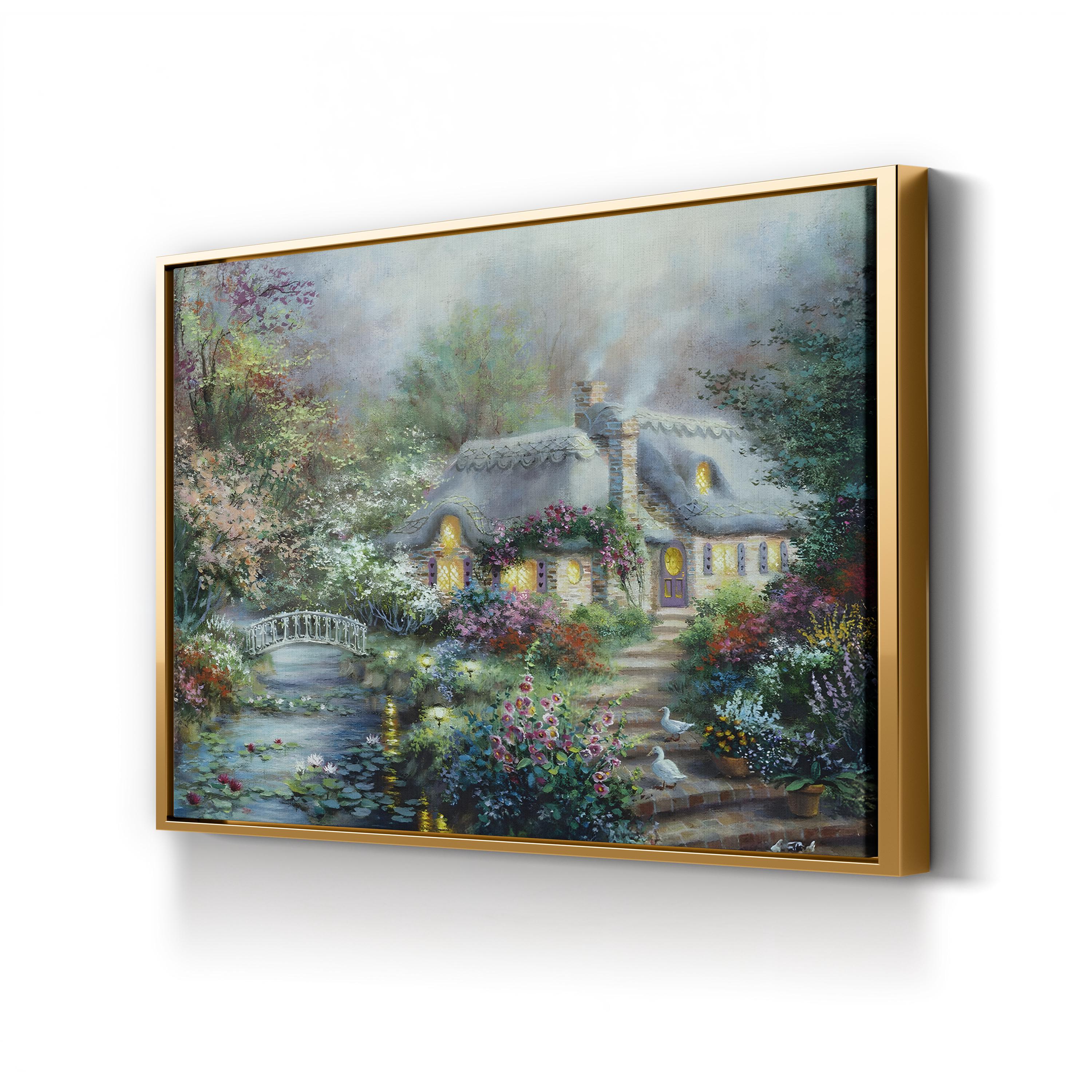 Little River Cottage by Nicky Boehme canvas print in Gold Framed Canvas