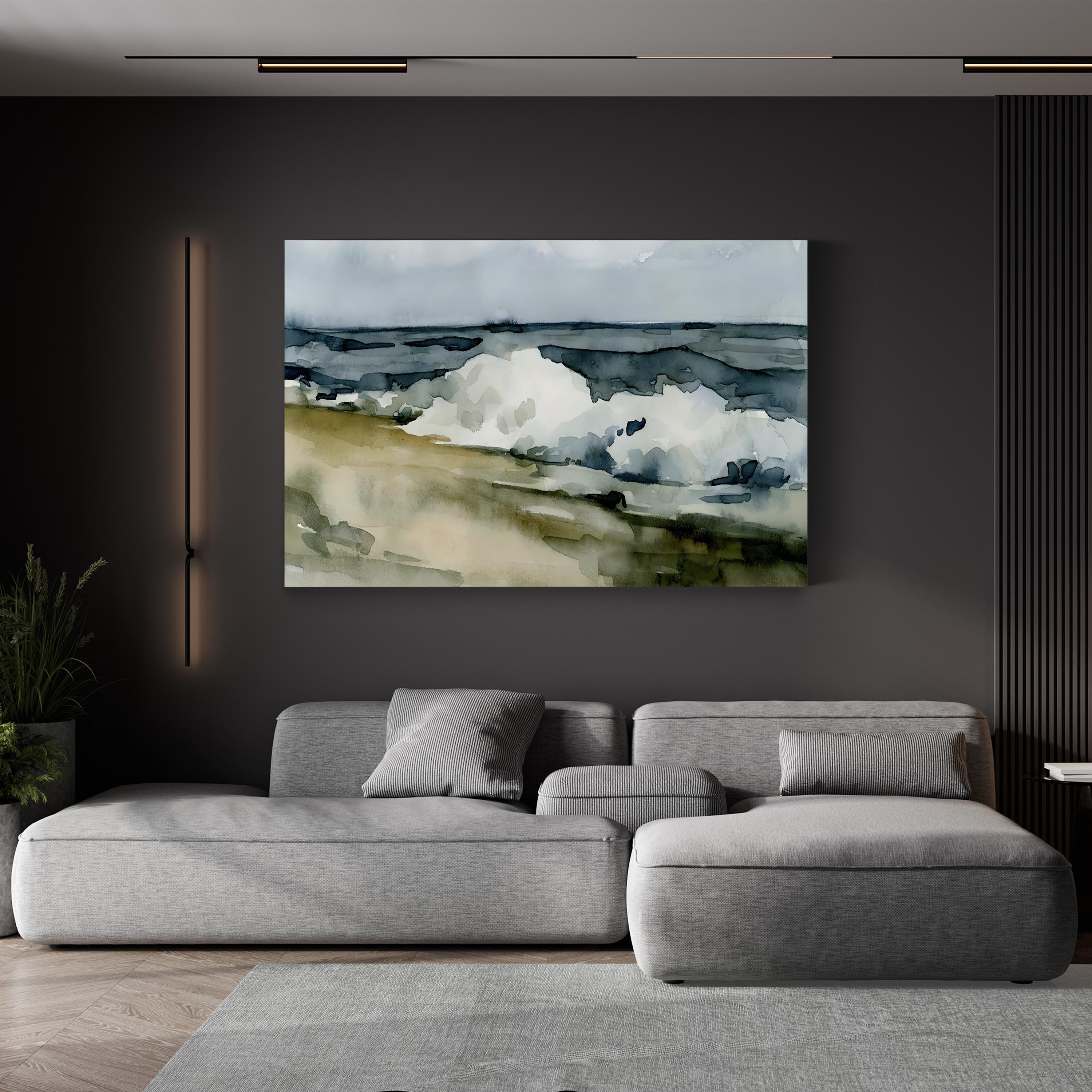 Watercolor Ocean Waves – Period Illustration Wall Art | Coastal Canvas Print
