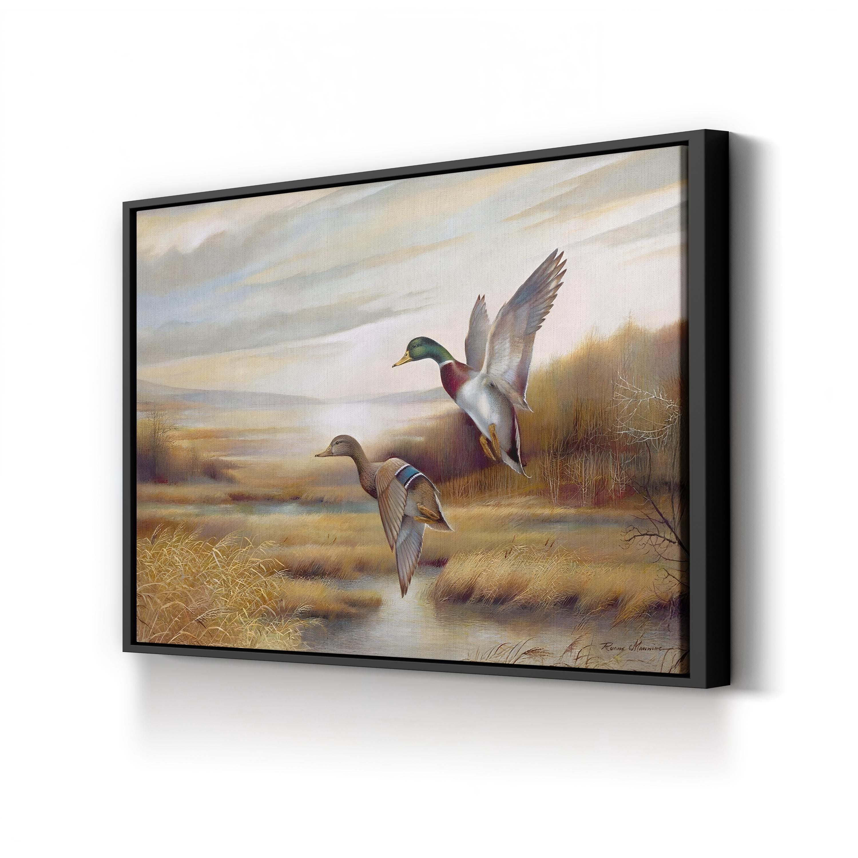 Mallards Wall Art by Ruane Manning – Contemporary Wildlife Landscape Canvas