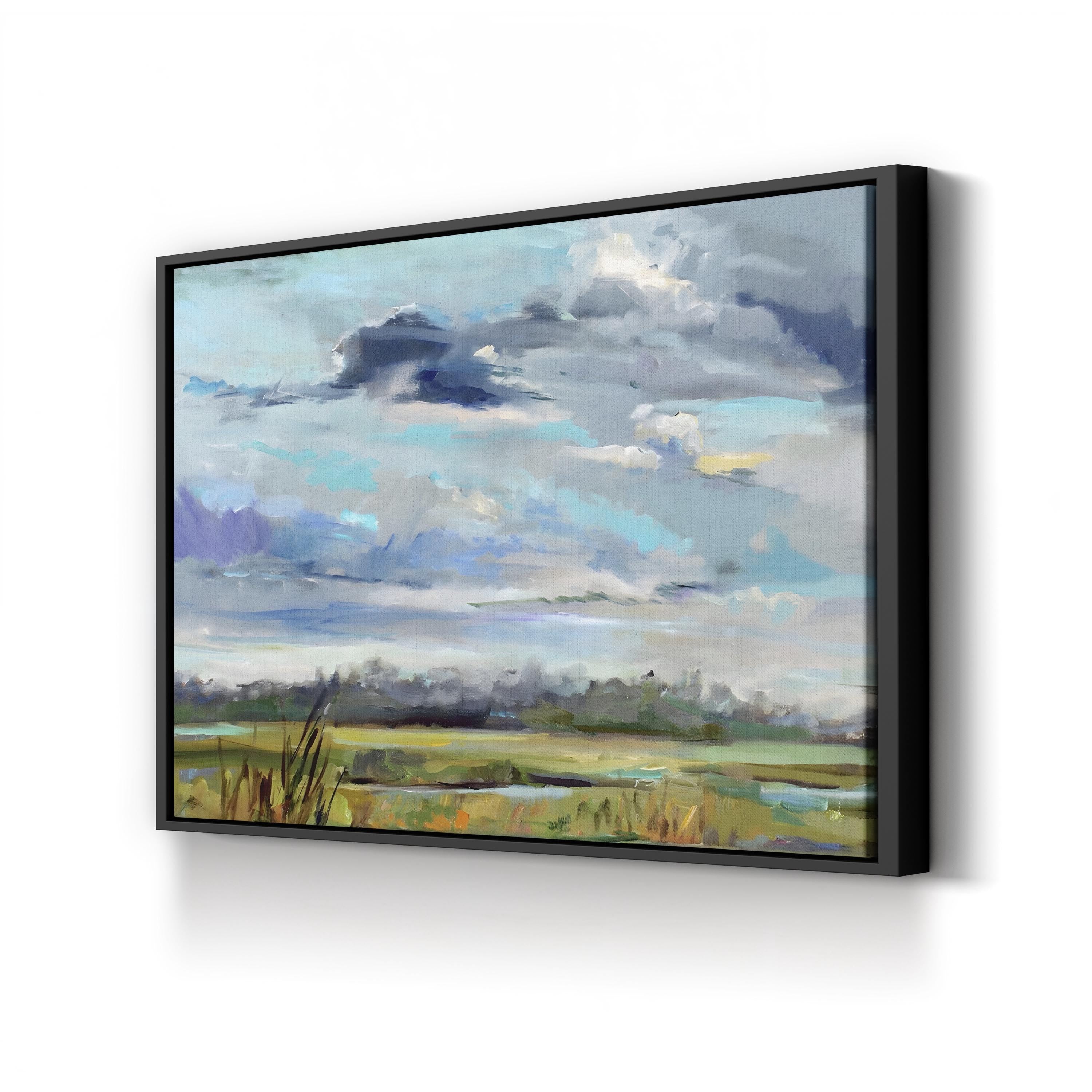 Marsh Skies Wall Art by Carol Hallock – Contemporary Marshland Landscape Canvas