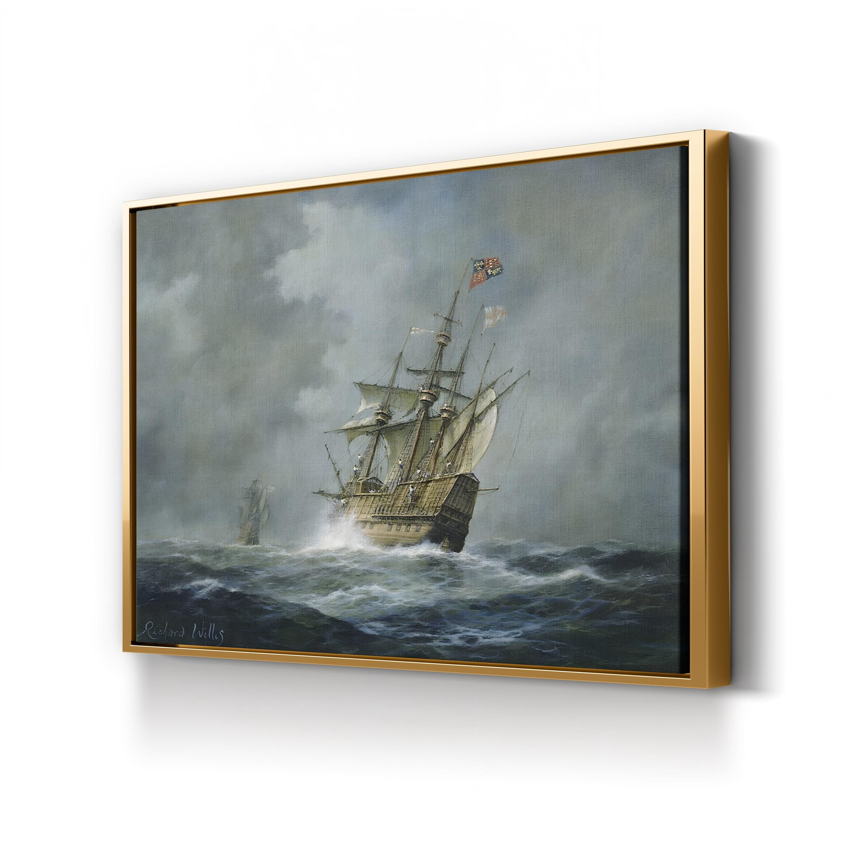 Mary Rose Ship Wall Art by Richard Willis – Stormy Naval Seascape Canvas