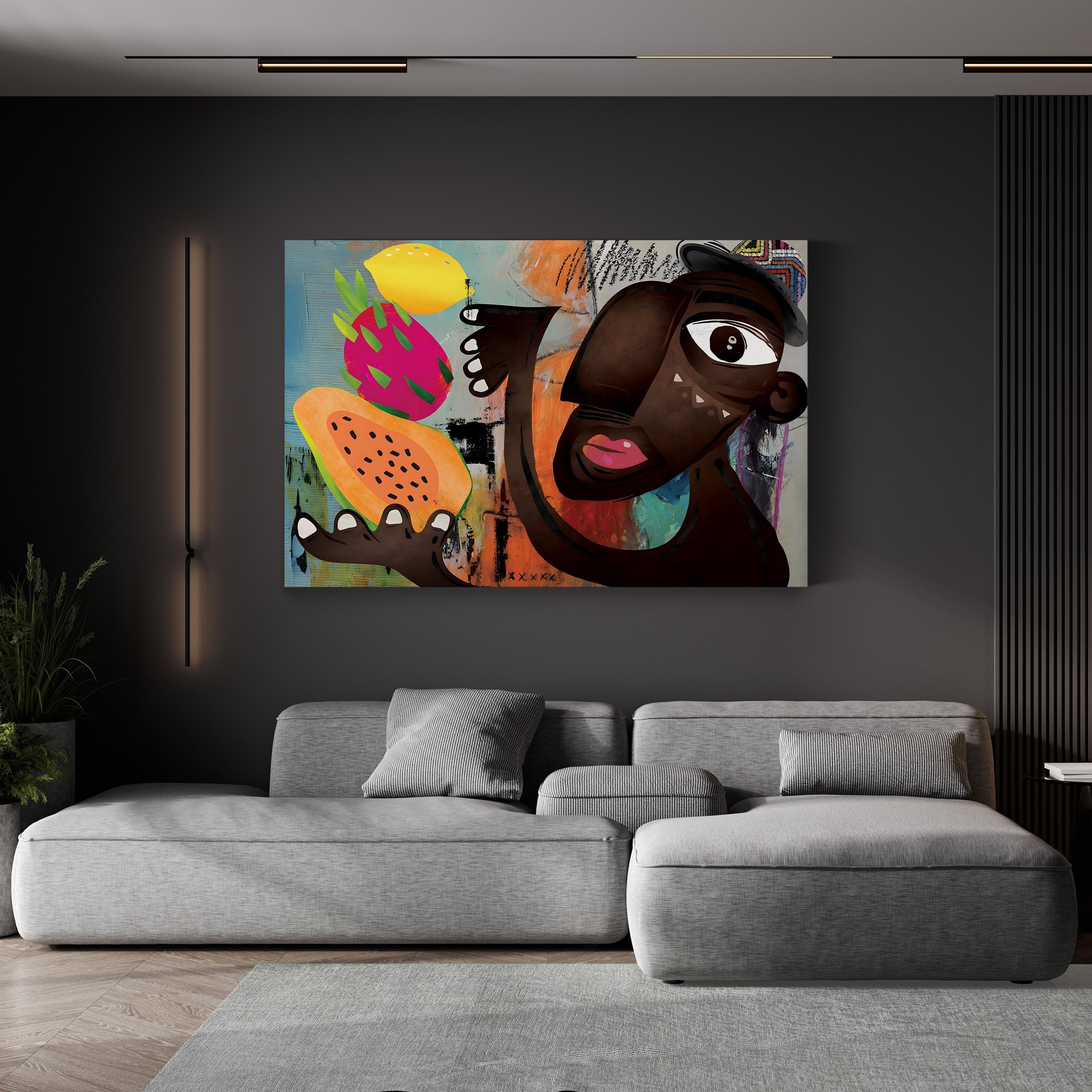 Melon Man Funky Portrait – Nikki Chu Wall Art | Contemporary Pop Canvas Print